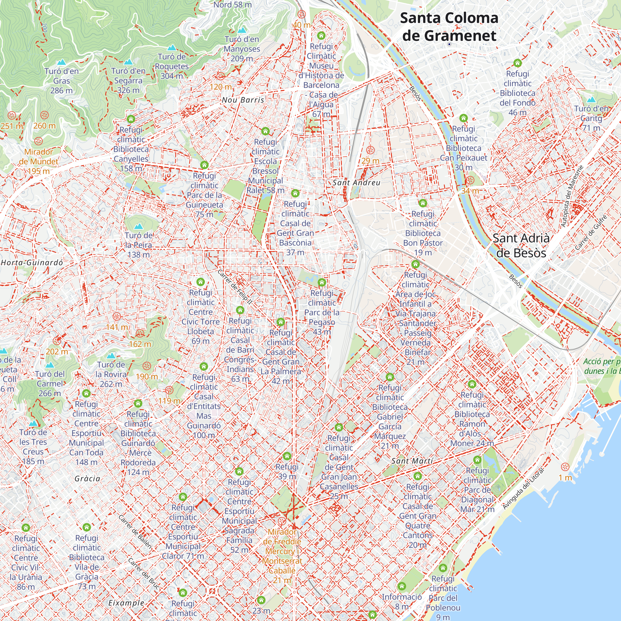 Refugi climàtic Centre Cívic La Sagrera La Barraca map
