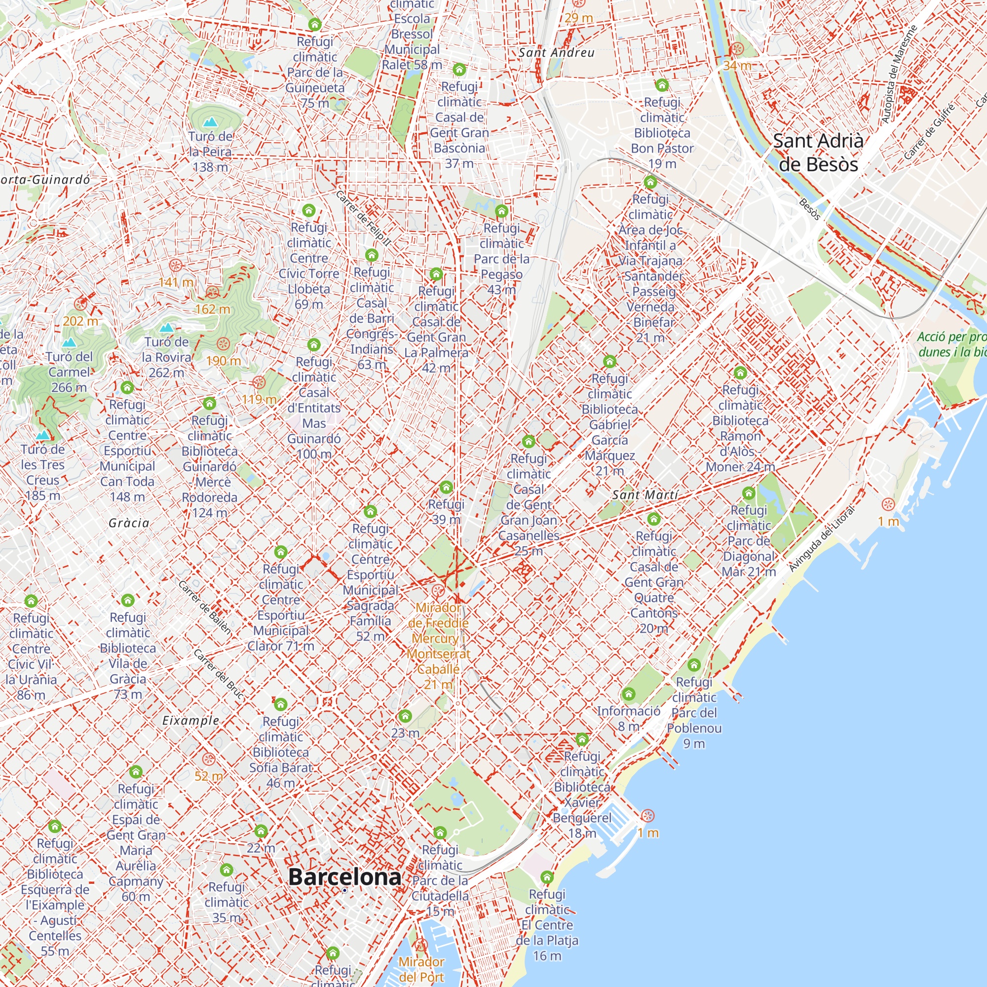 Refugi climàtic Parc del Clot map