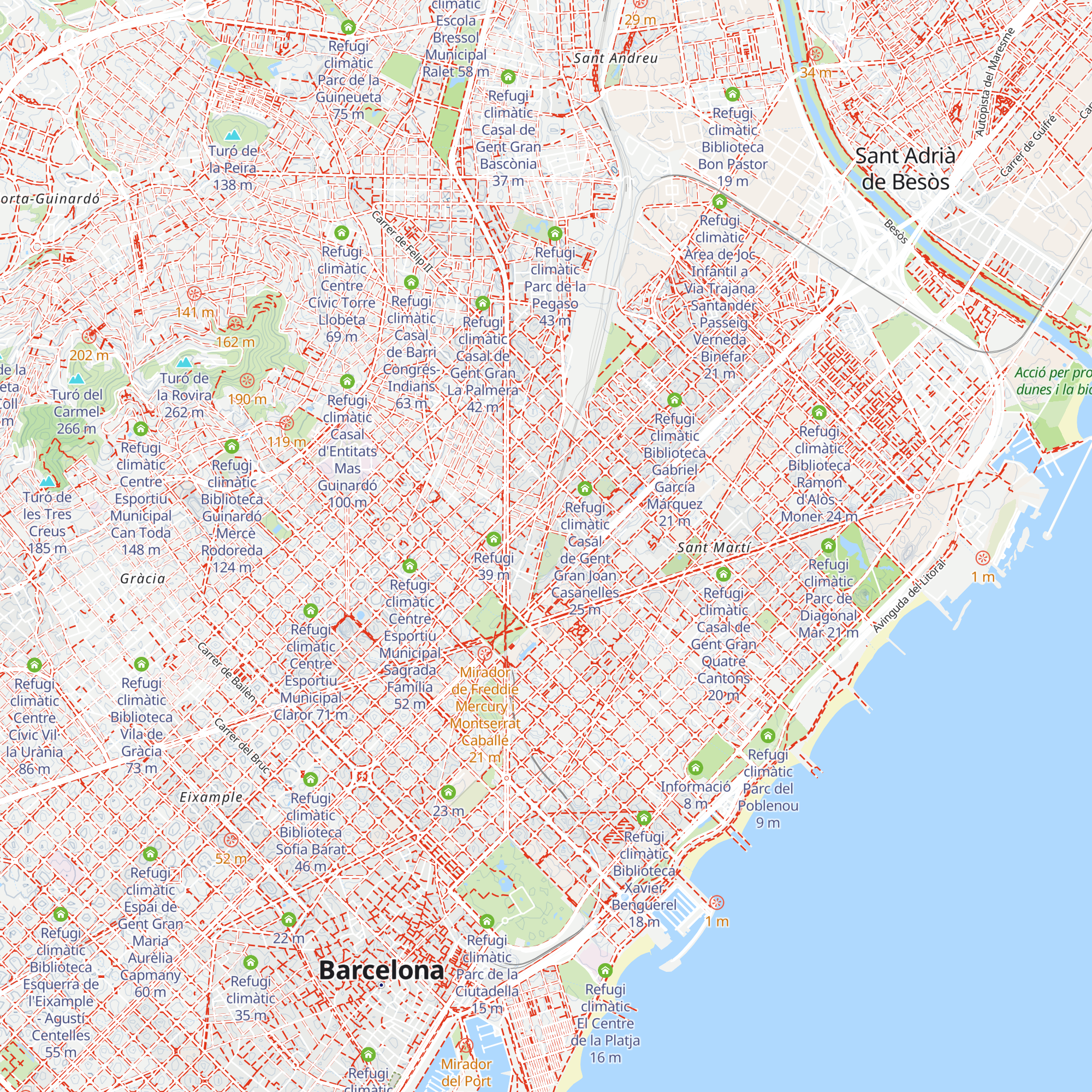 Refugi climàtic Parc del Clot map