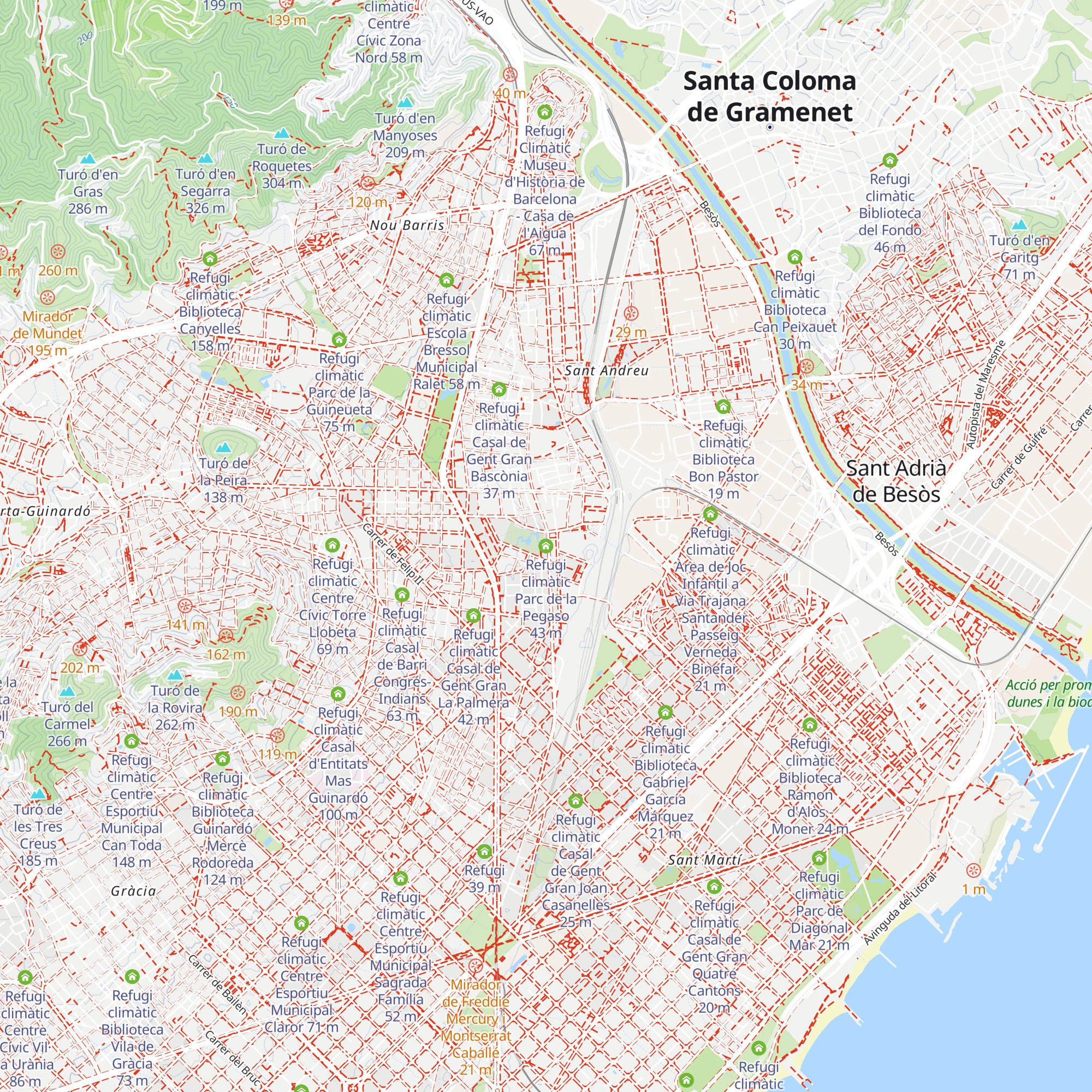 Refugi climàtic Parc de la Pegaso map