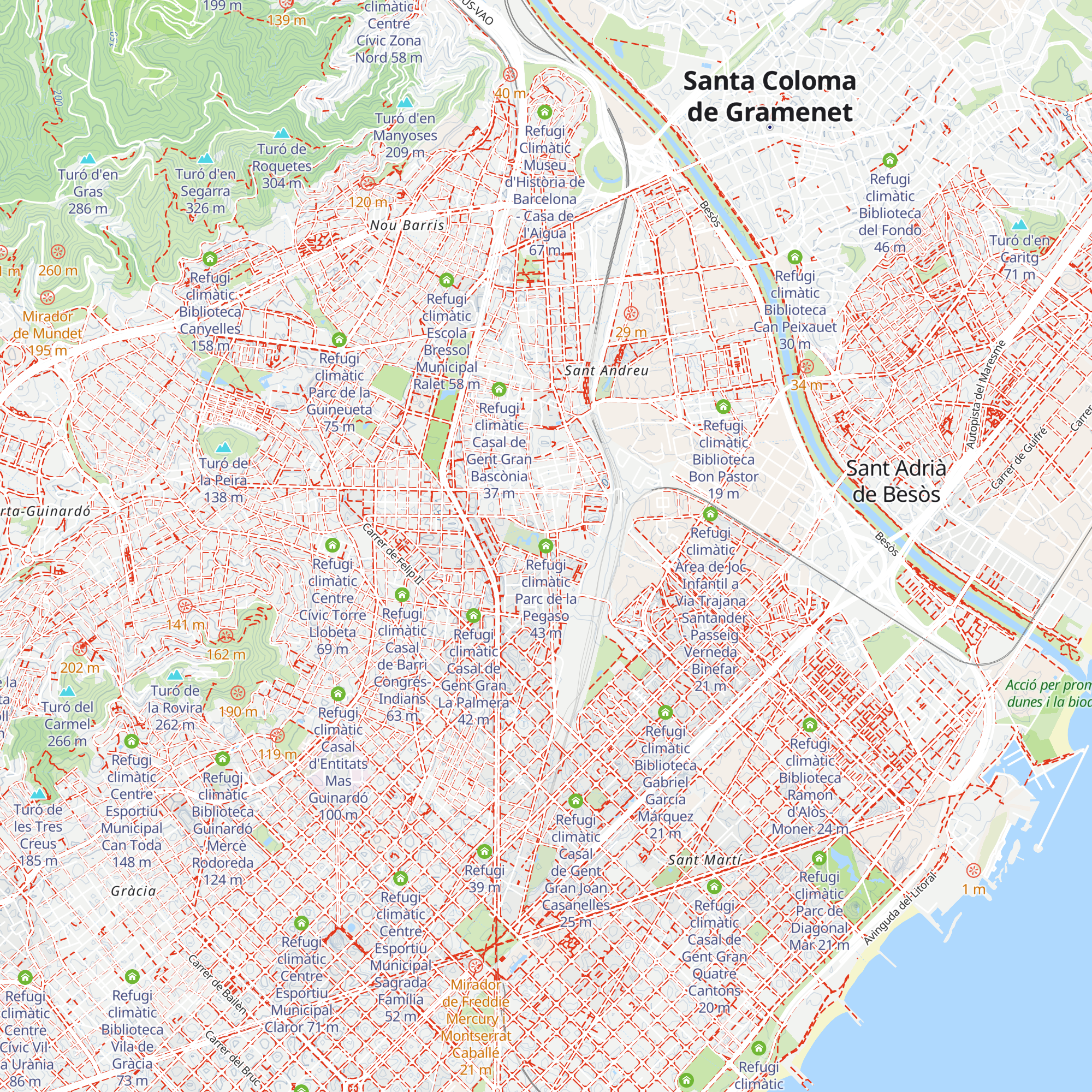 Refugi climàtic Parc de la Pegaso map
