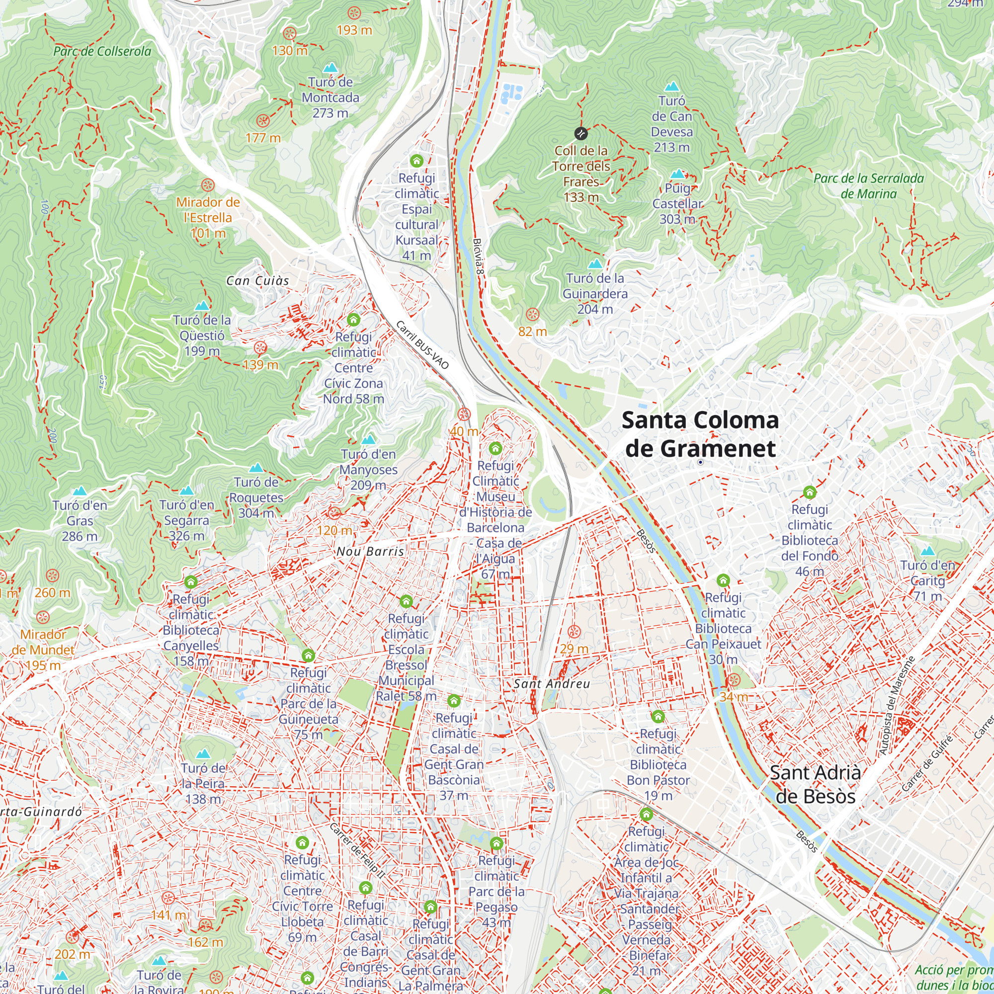 Refugi climàtic Biblioteca Trinitat Vella - J. Barbero map