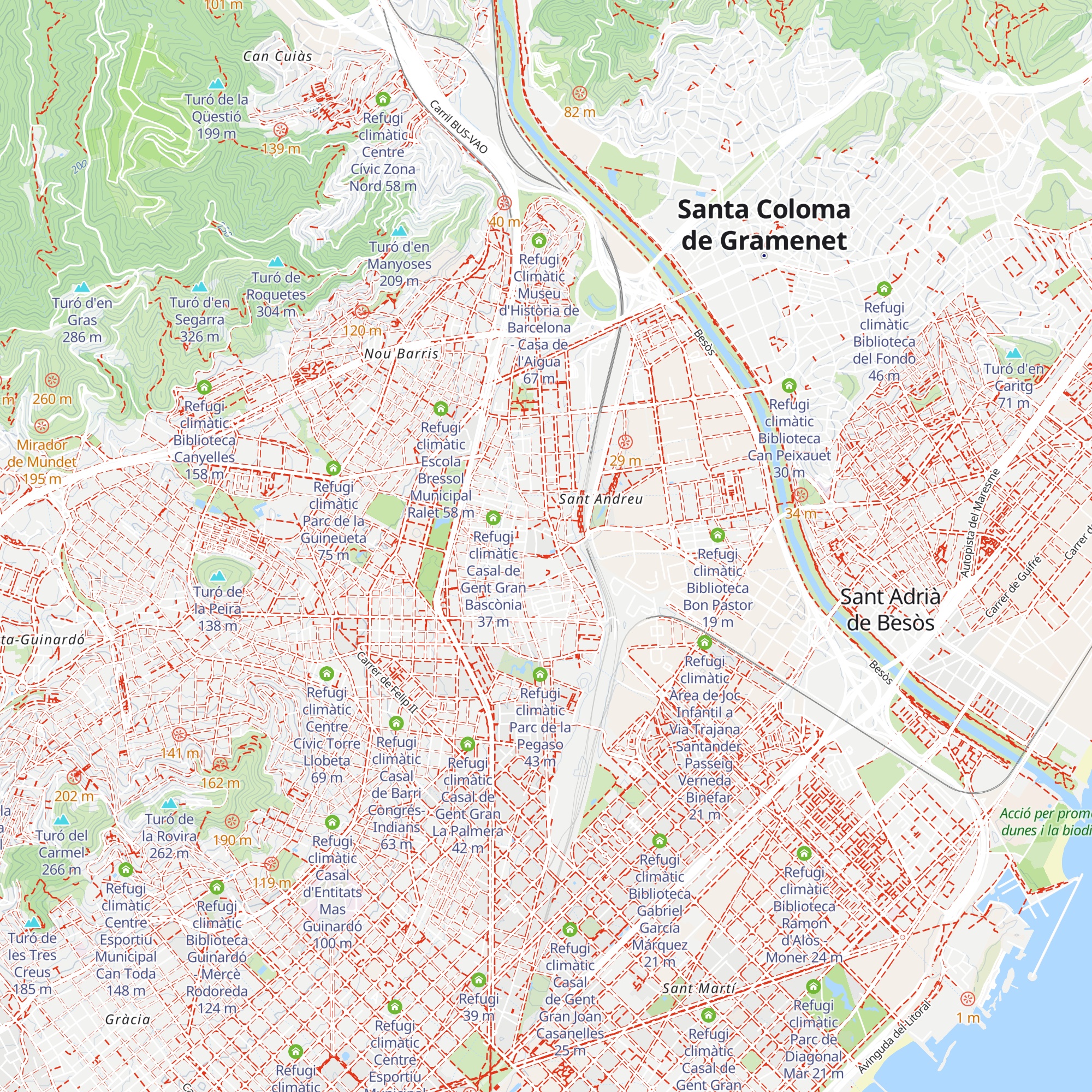 Refugi climàtic Biblioteca Ignasi Iglésias - Can Fabra map