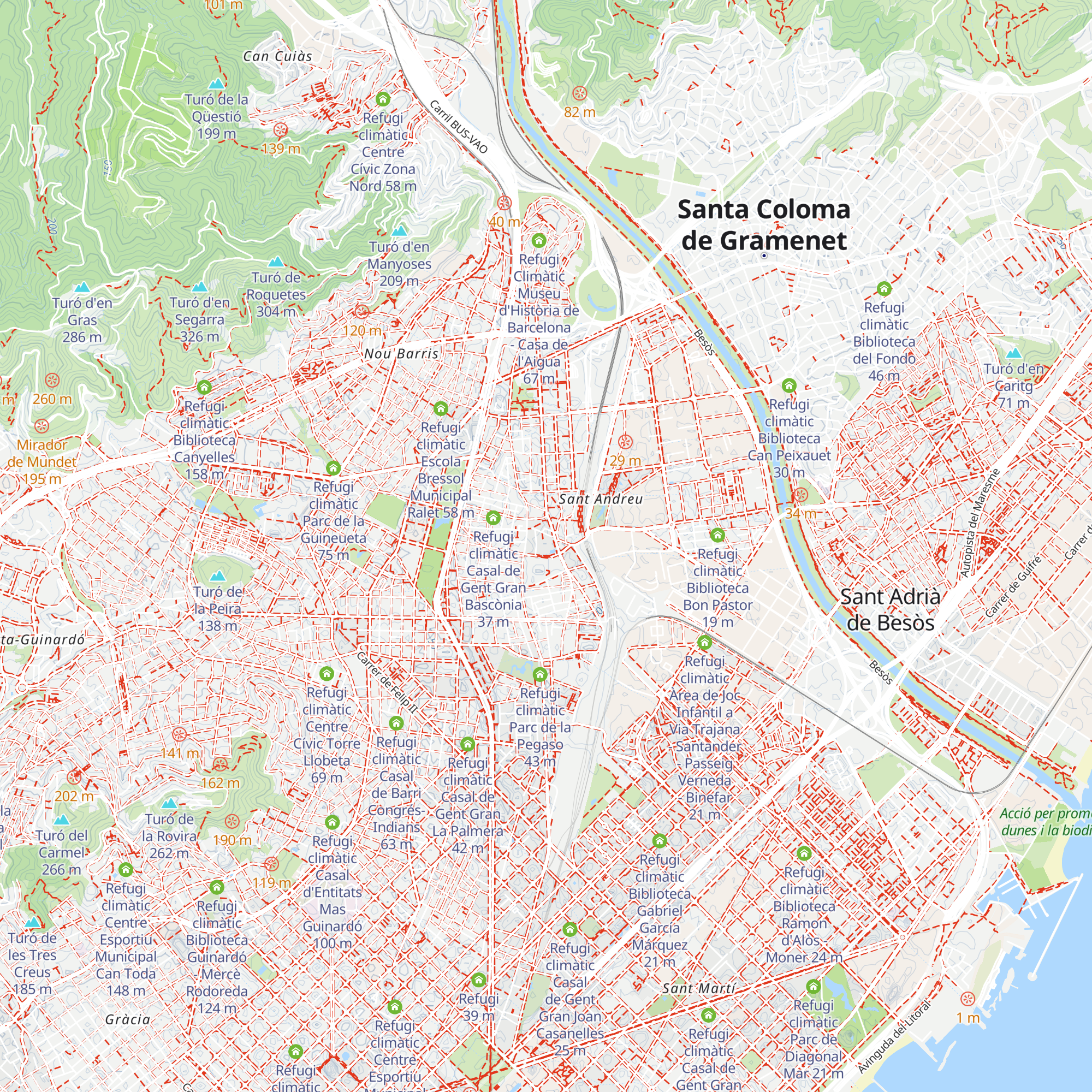 Refugi climàtic Biblioteca Ignasi Iglésias - Can Fabra map