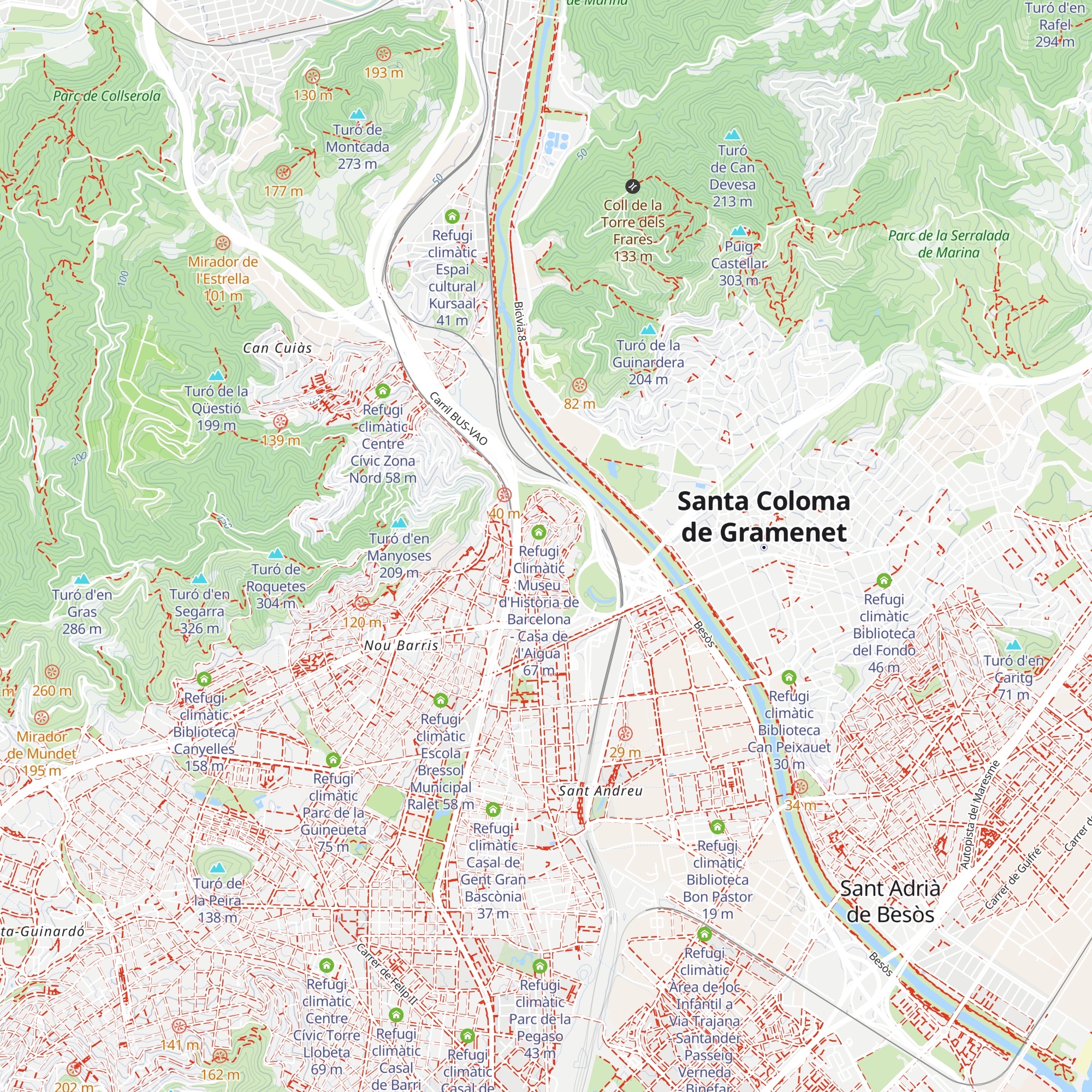 Refugi climàtic Centre Cívic Trinitat Vella map