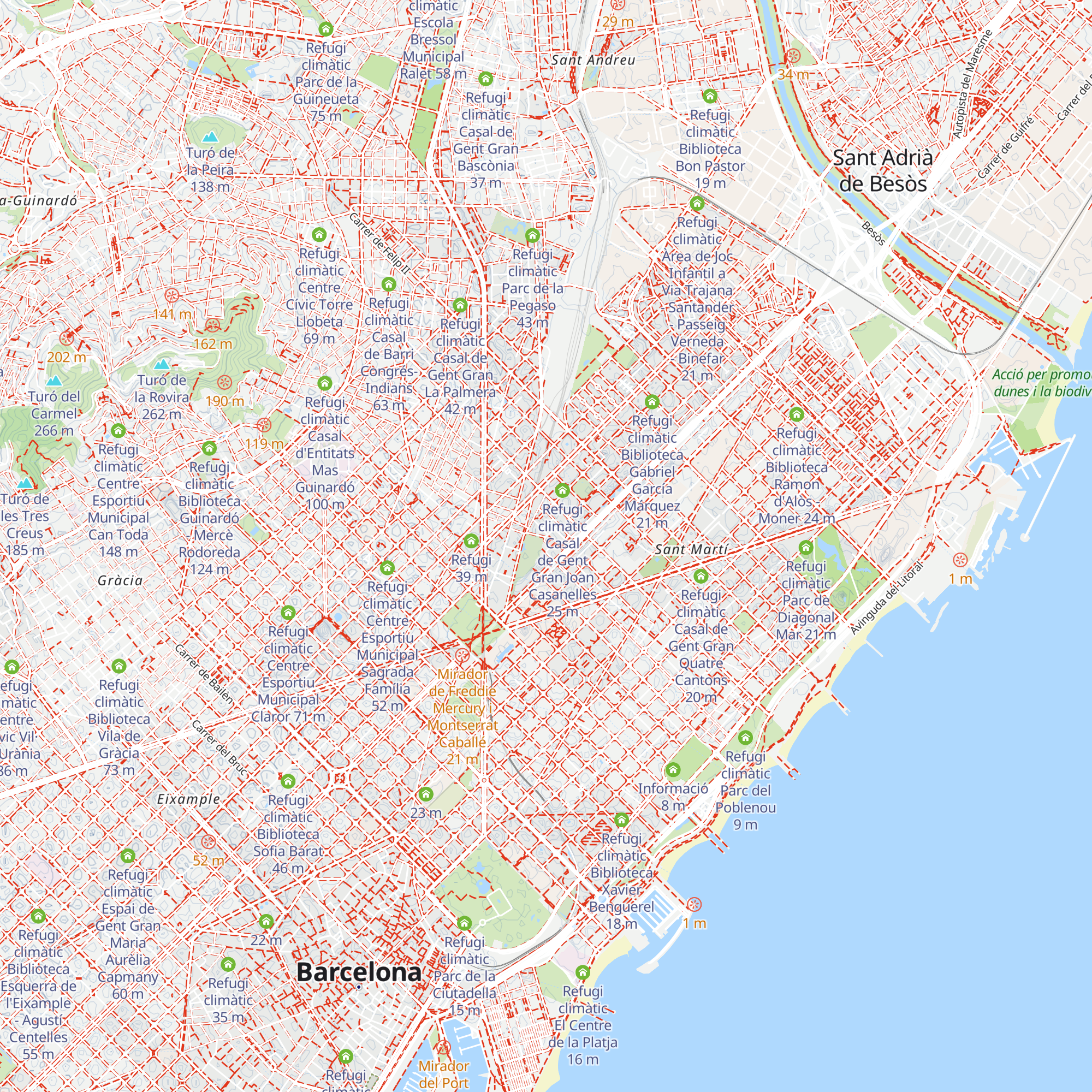 Refugi climàtic Casal de Gent Gran Parc del Clot map