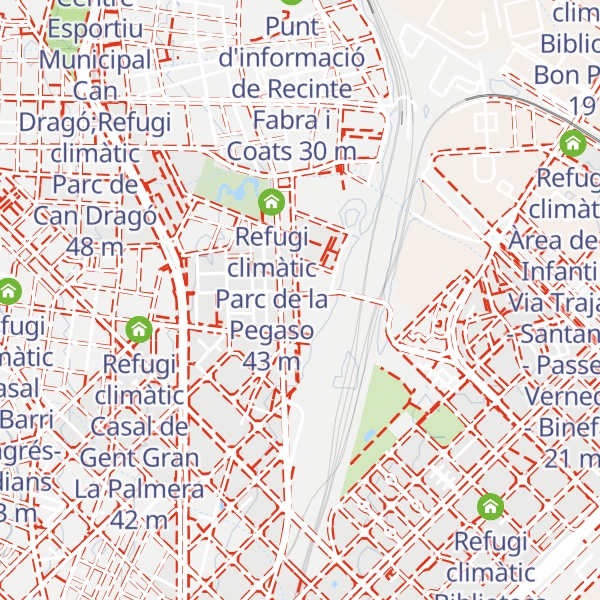Map of Refugi climàtic Casal de Barri Torre de la Sagrera