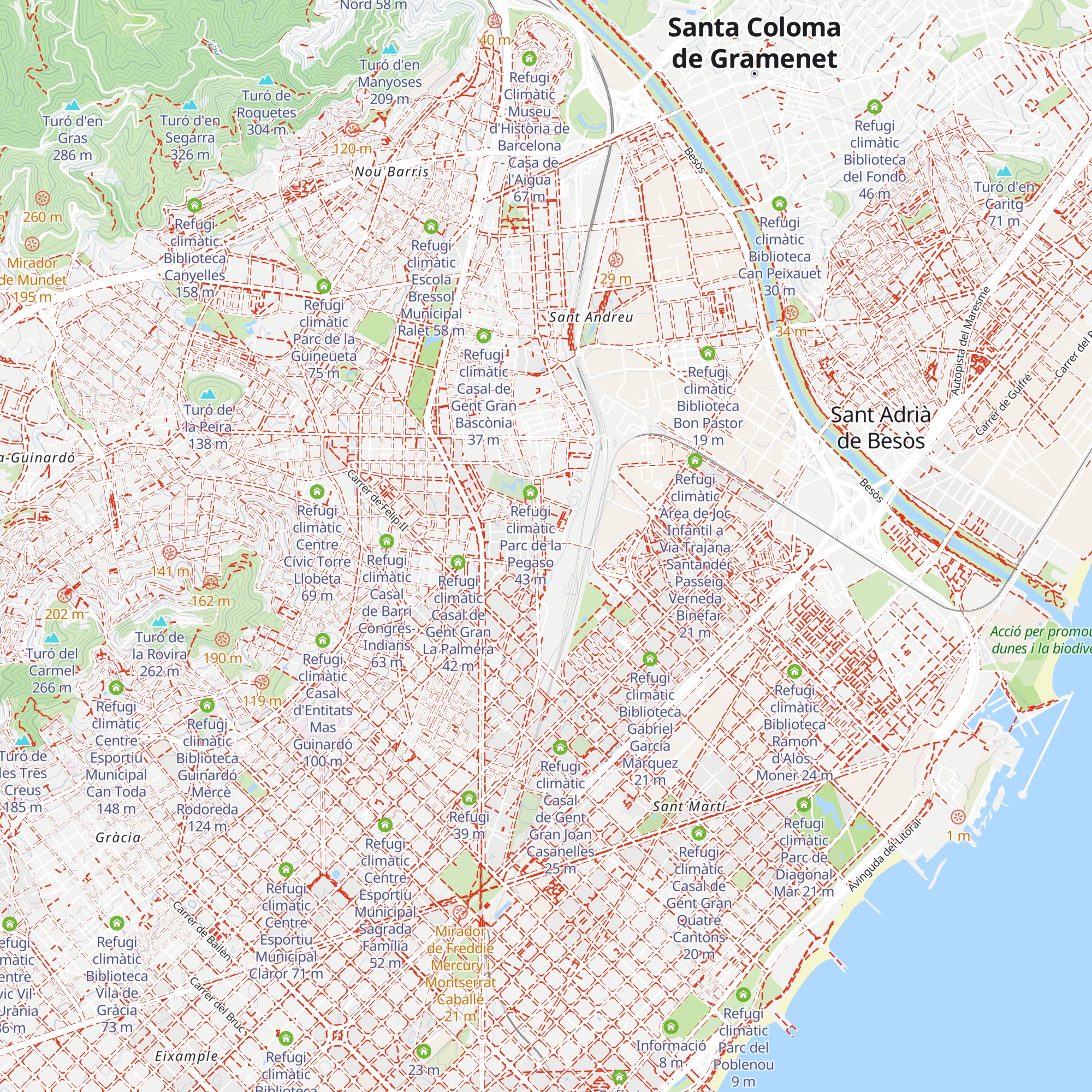 Refugi climàtic Casal de Barri Torre de la Sagrera map