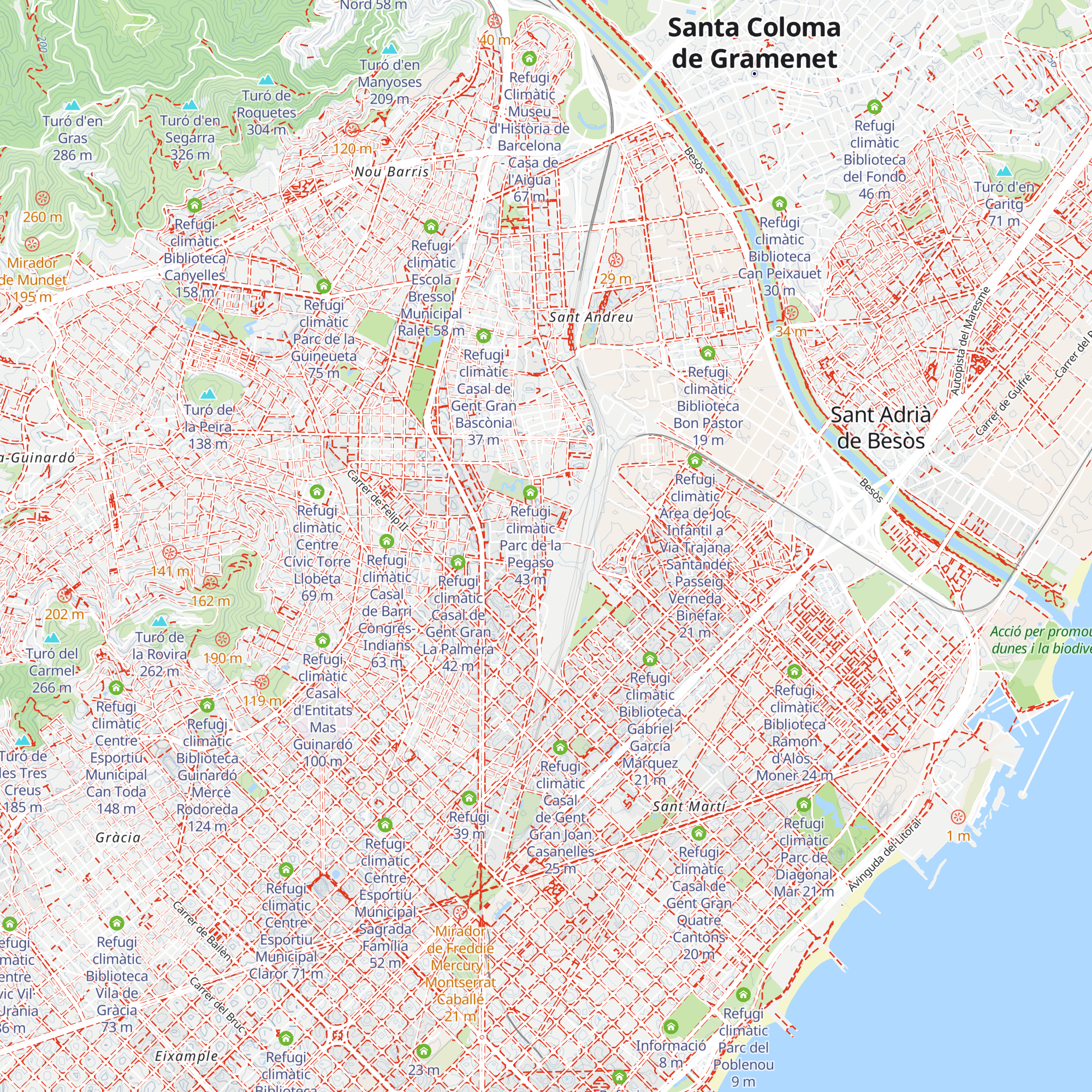 Refugi climàtic Casal de Barri Torre de la Sagrera map