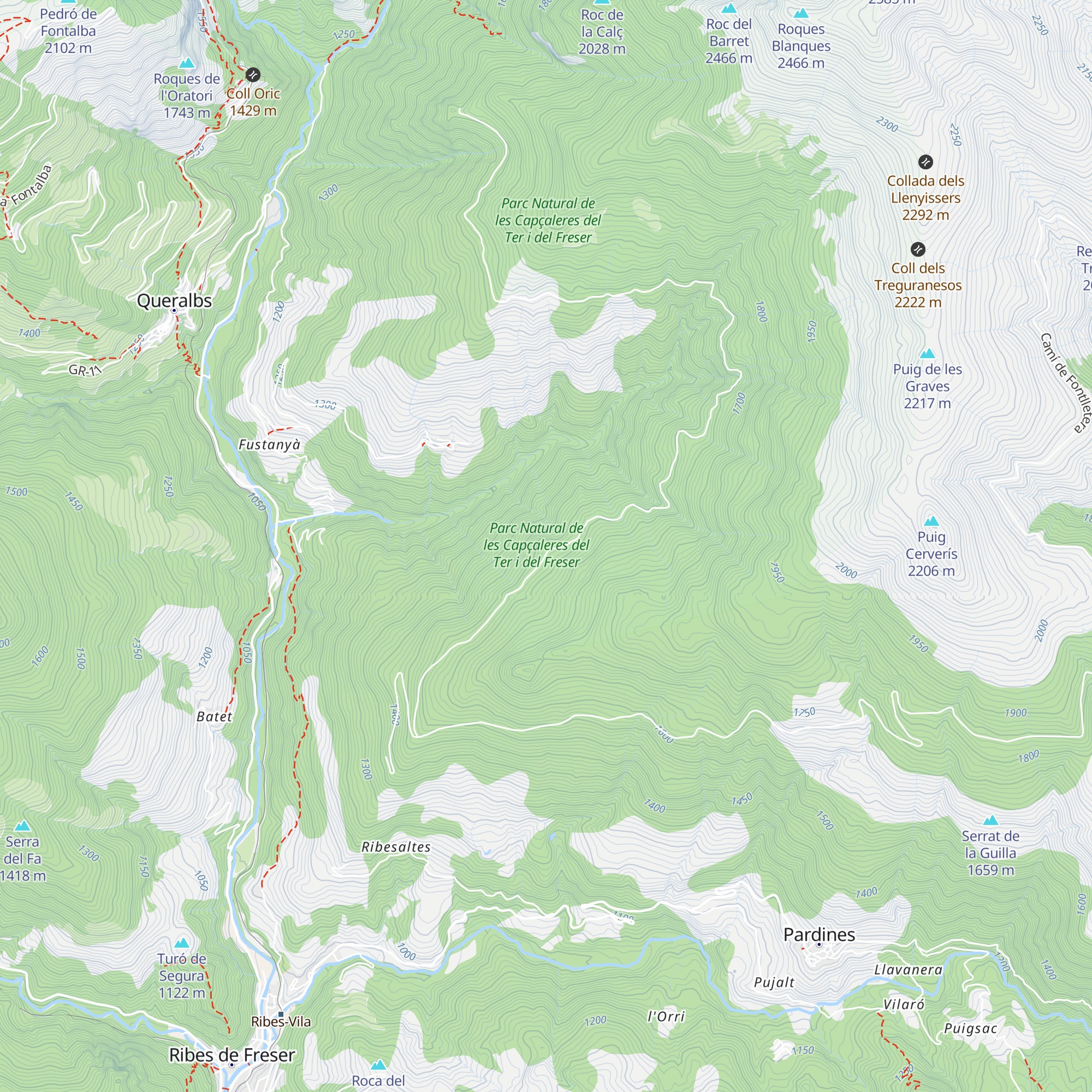 Refugi de Pla d'Erola map