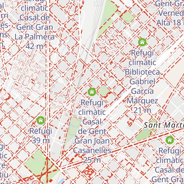 Map of Refugi climàtic Casal de Gent Gran Joan Casanelles