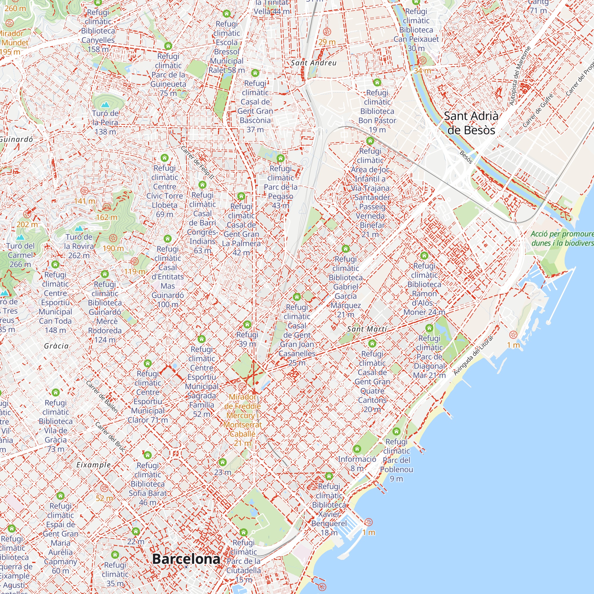 Refugi climàtic Casal de Gent Gran Joan Casanelles map