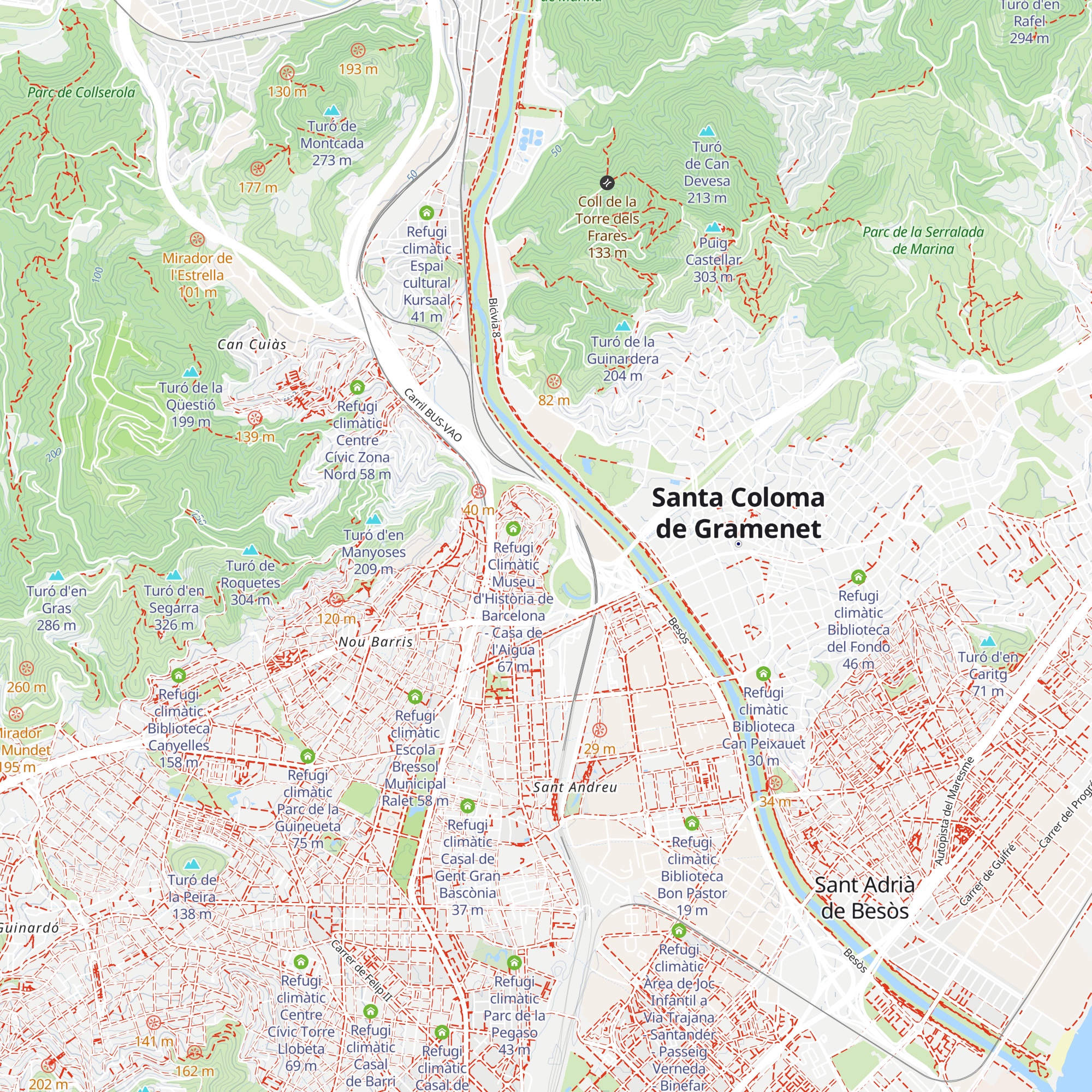 Refugi climàtic Centre Esportiu Municipal Trinitat Vella map