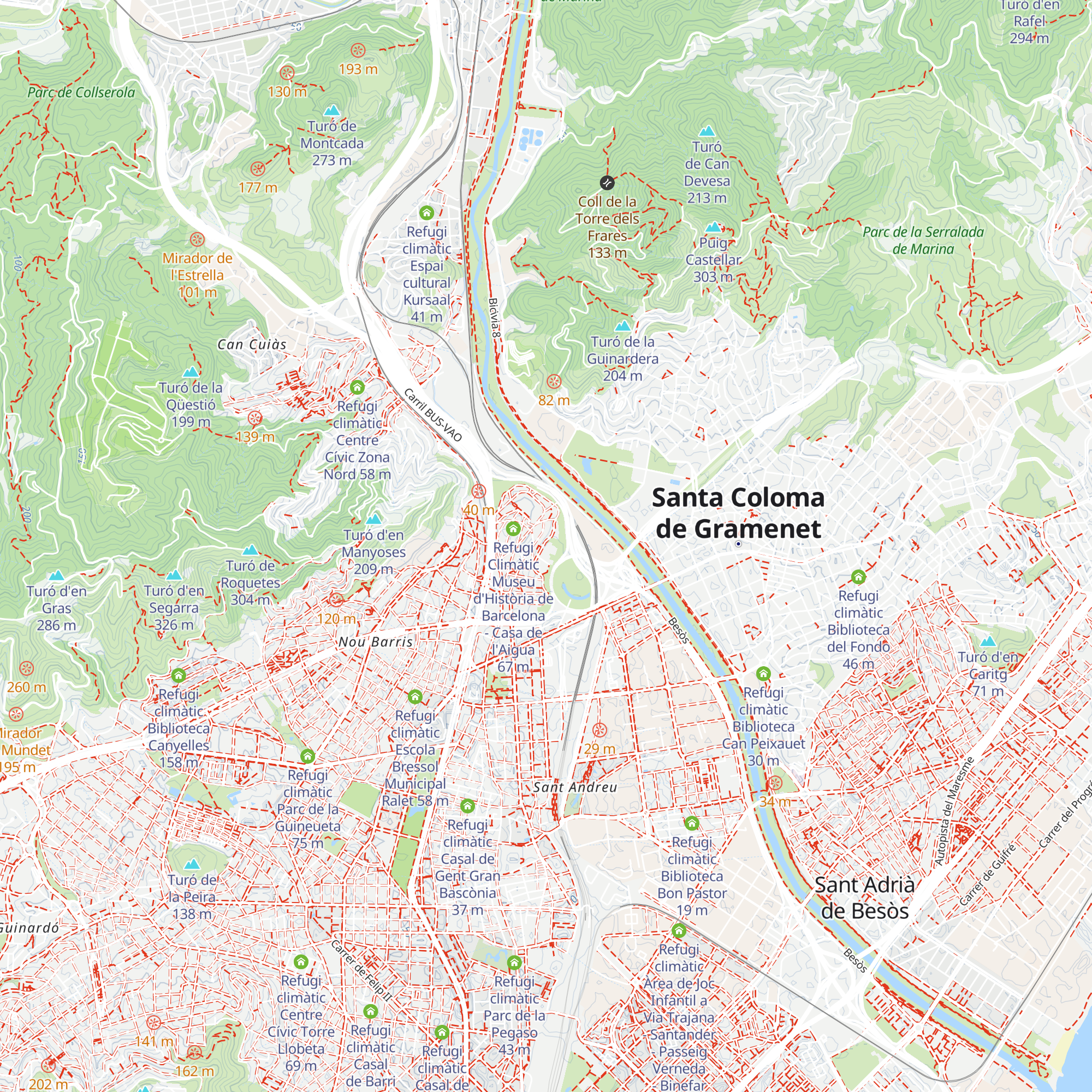 Refugi climàtic Centre Esportiu Municipal Trinitat Vella map