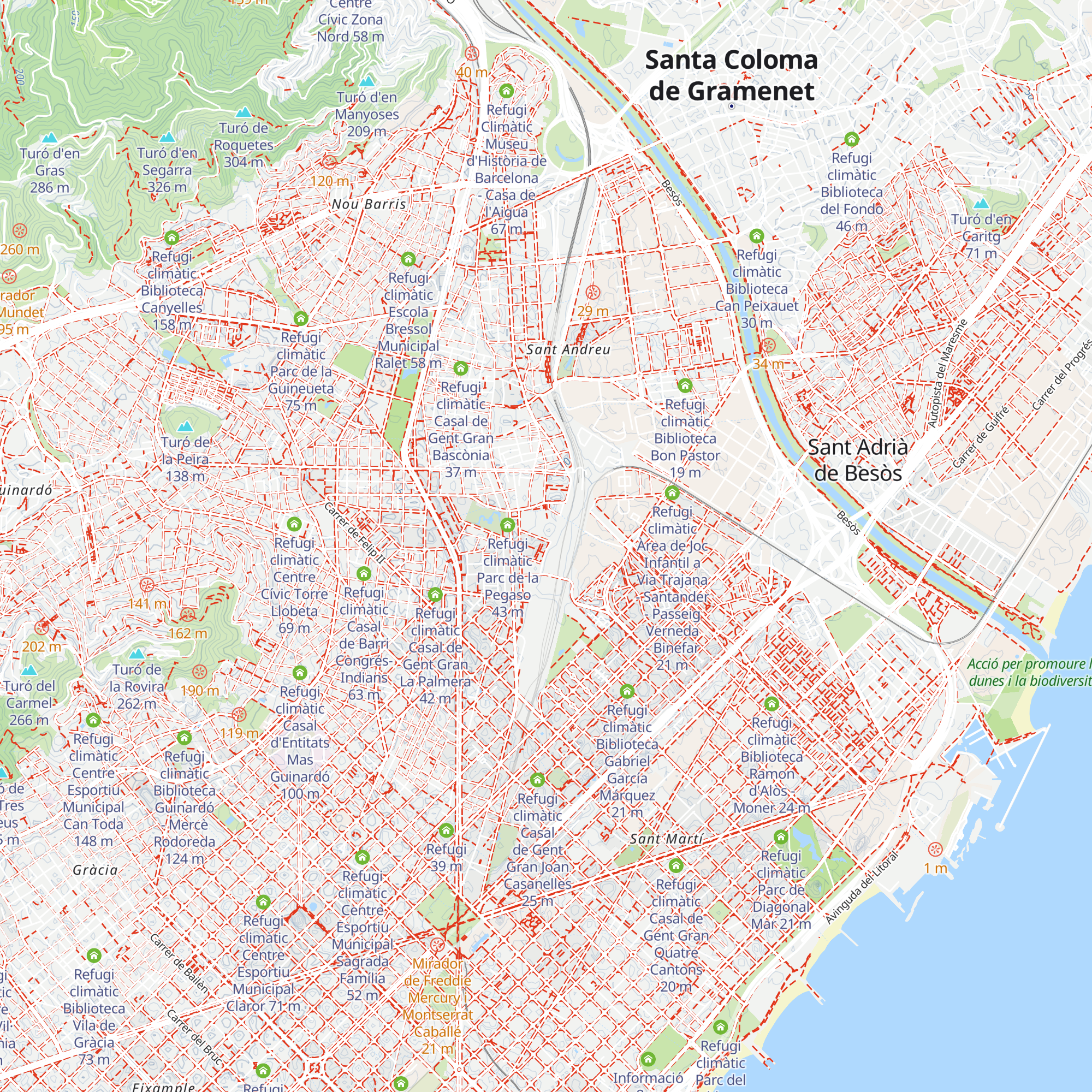 Refugi climàtic Biblioteca La Sagrera-Marina Clotet map
