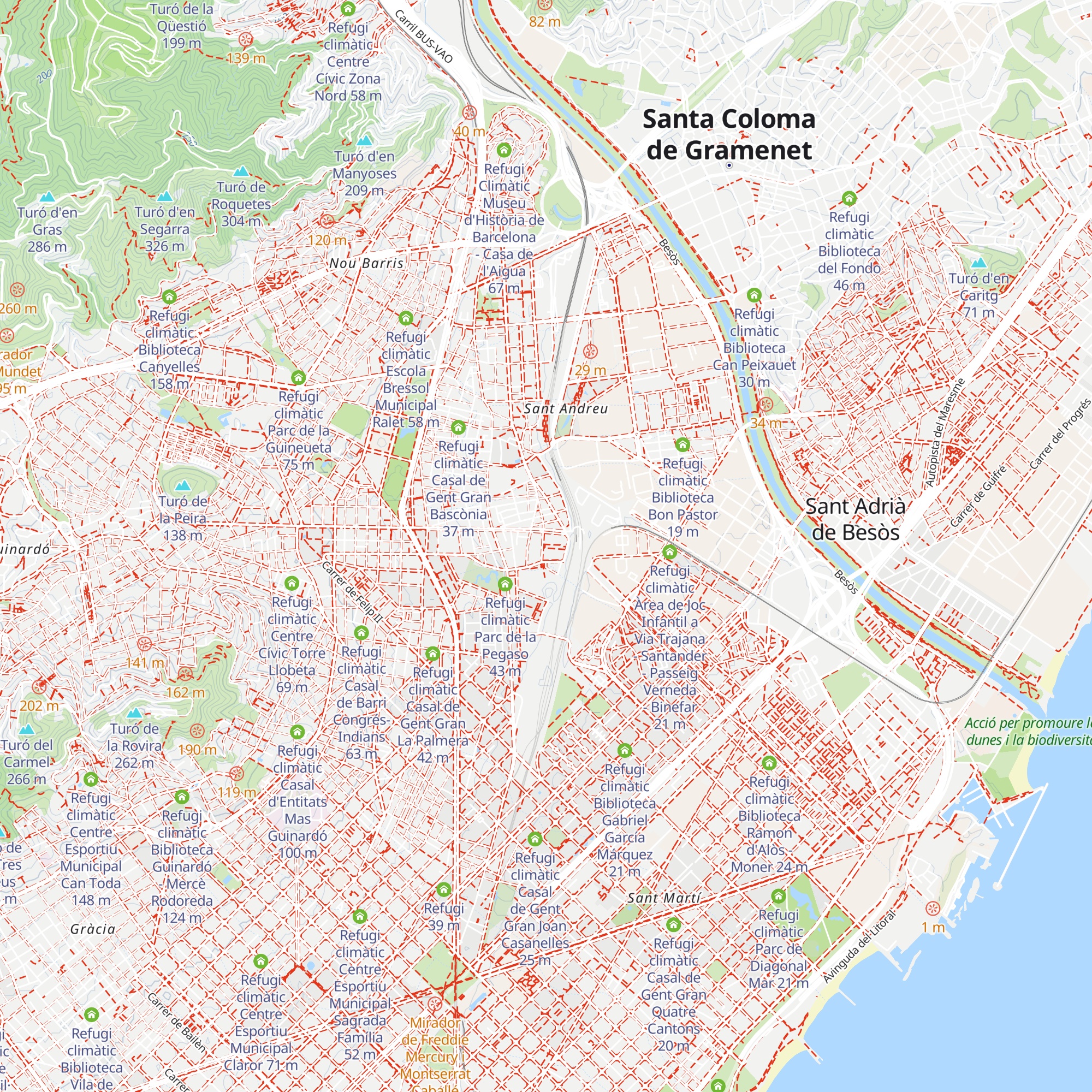 Refugi climàtic Casal de Barri Can Portabella map