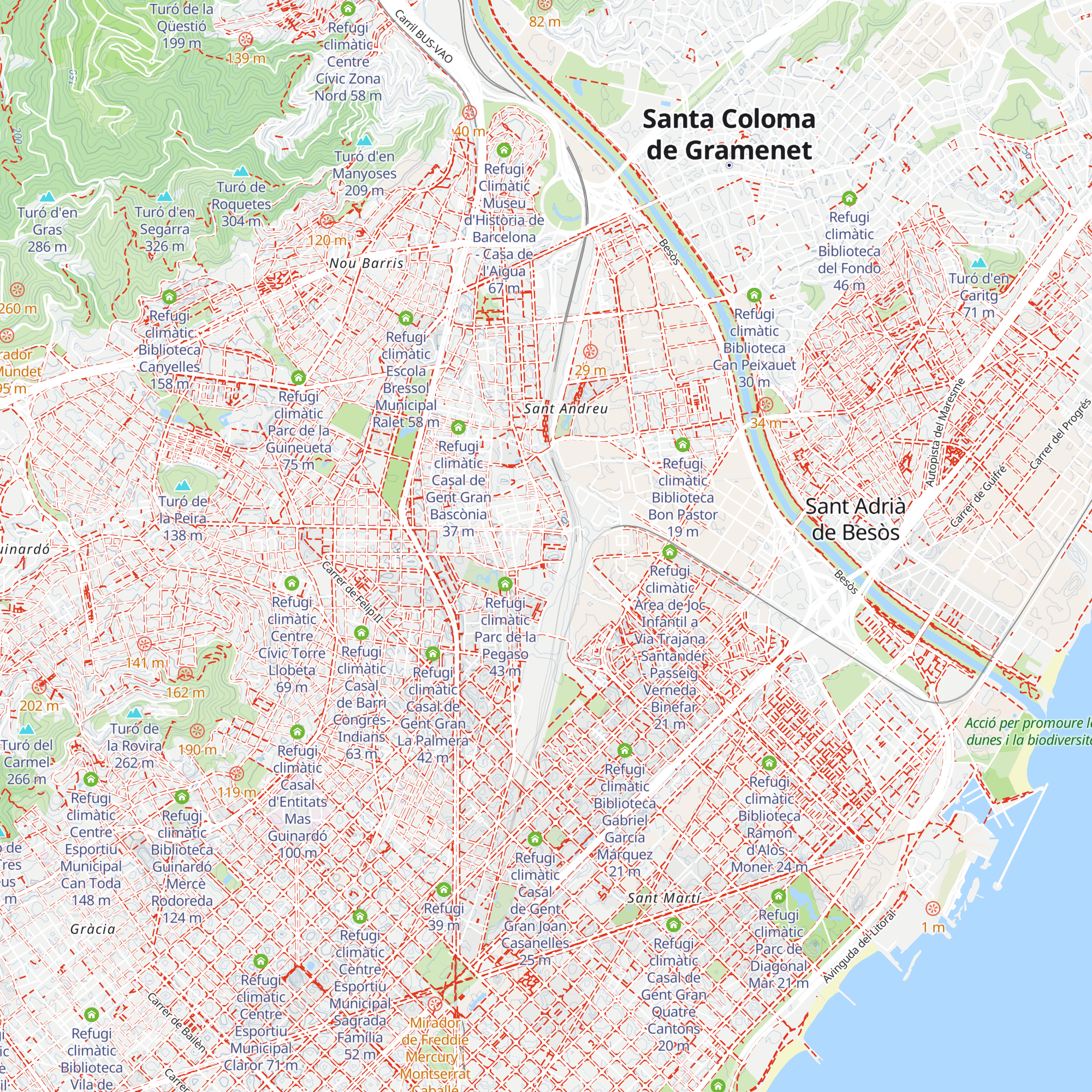 Refugi climàtic Casal de Barri Can Portabella map