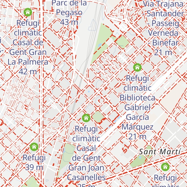 Map of Refugi climàtic Centre Esportiu Municipal Bac de Roda