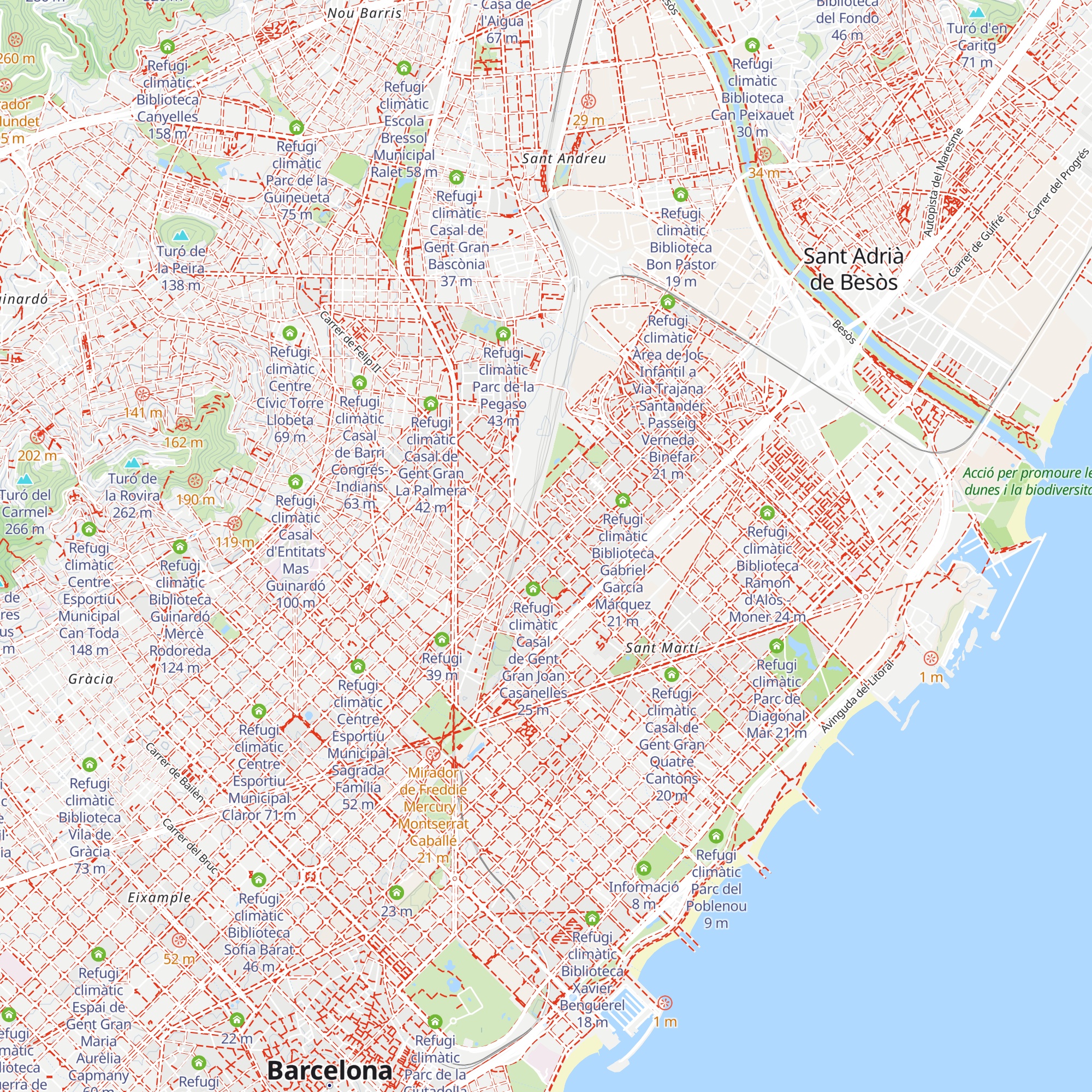 Refugi climàtic Centre Esportiu Municipal Bac de Roda map
