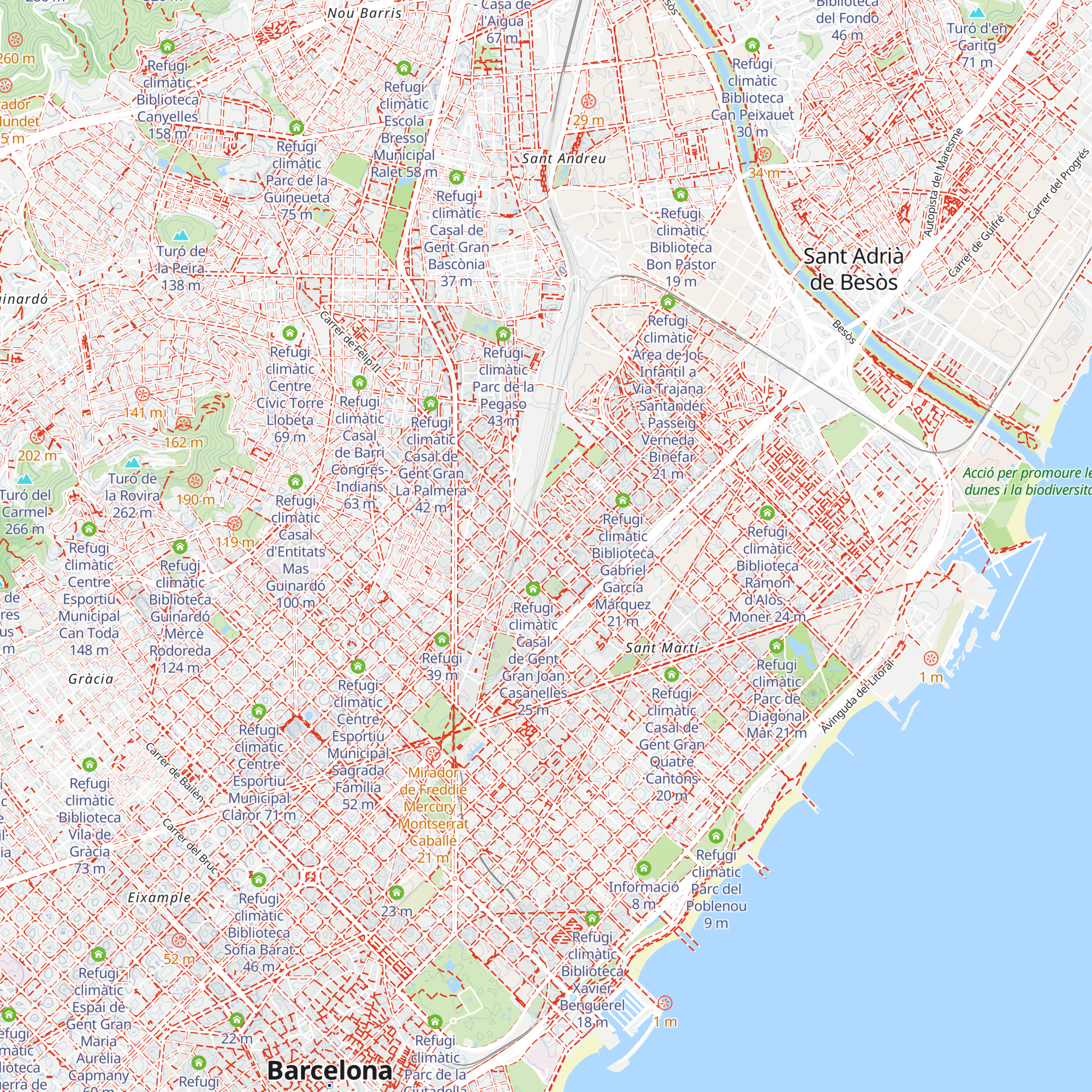 Refugi climàtic Centre Esportiu Municipal Bac de Roda map