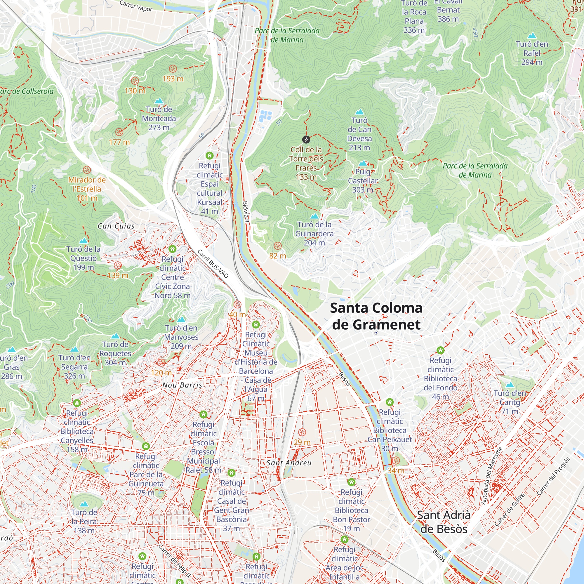 Refugi climàtic Parc de Can Zam map
