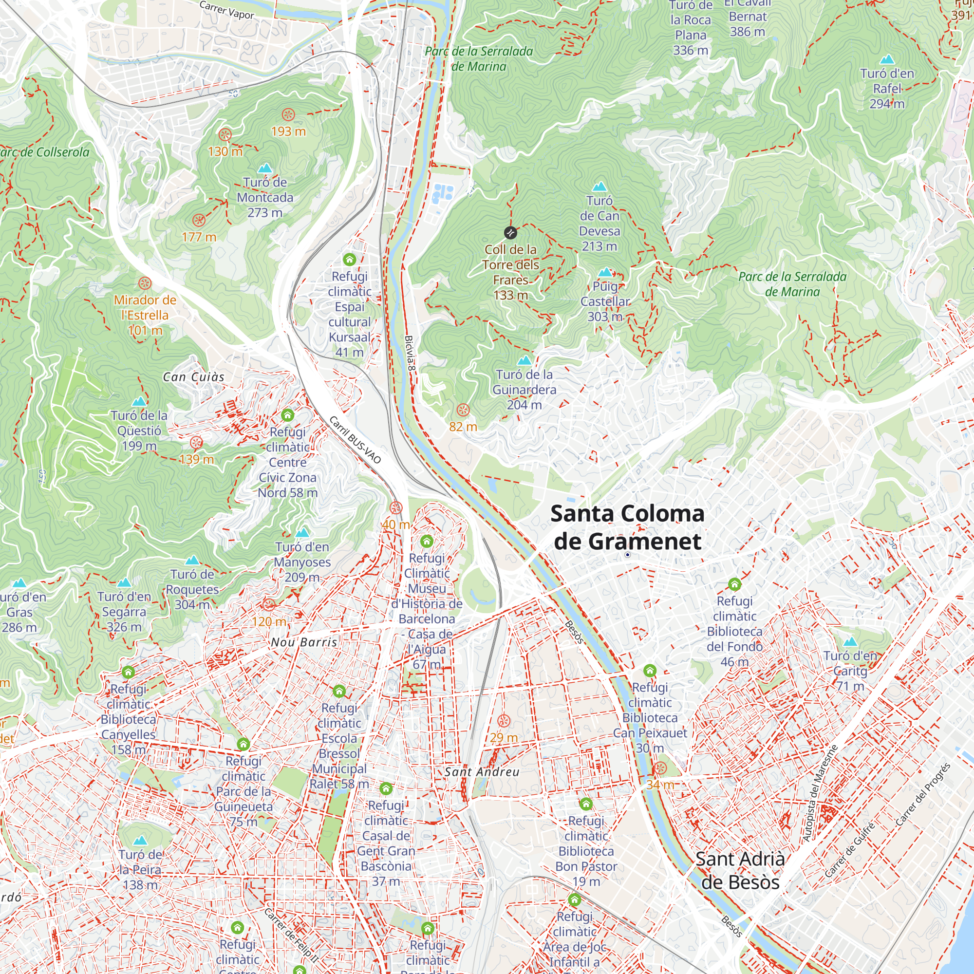 Refugi climàtic Parc de Can Zam map