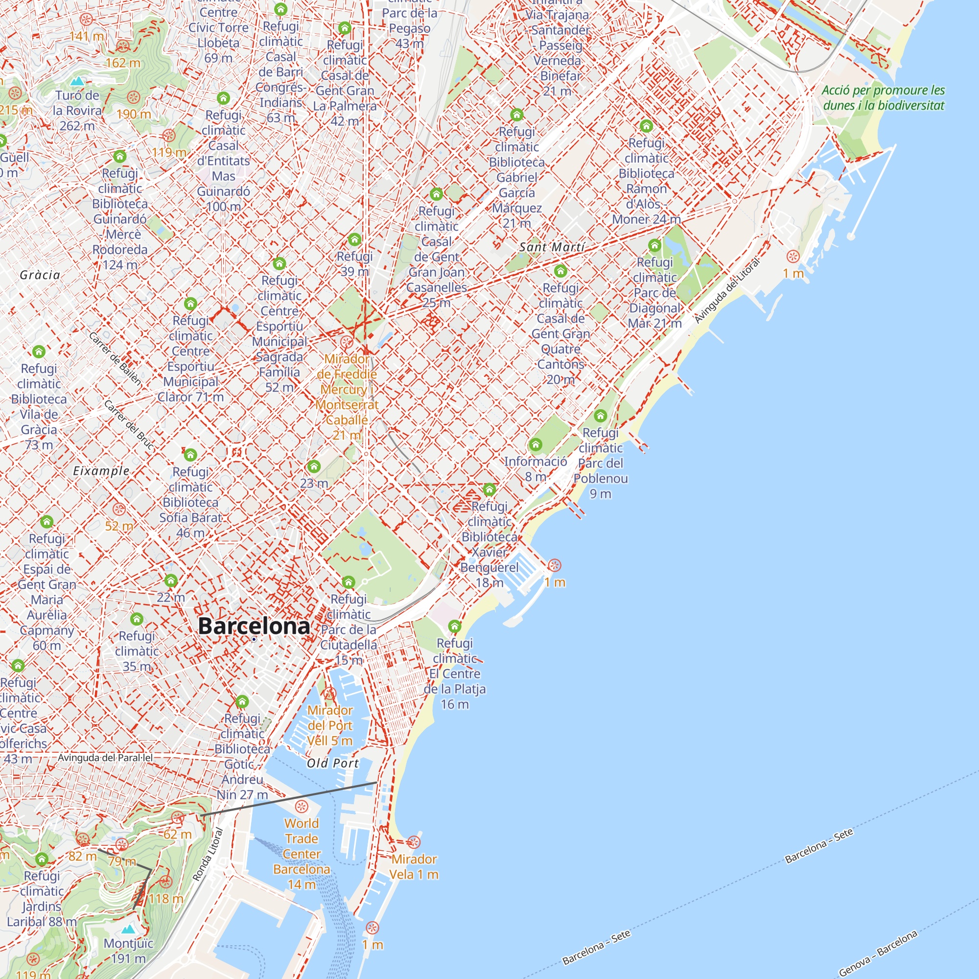 Refugi climàtic Biblioteca Xavier Benguerel map