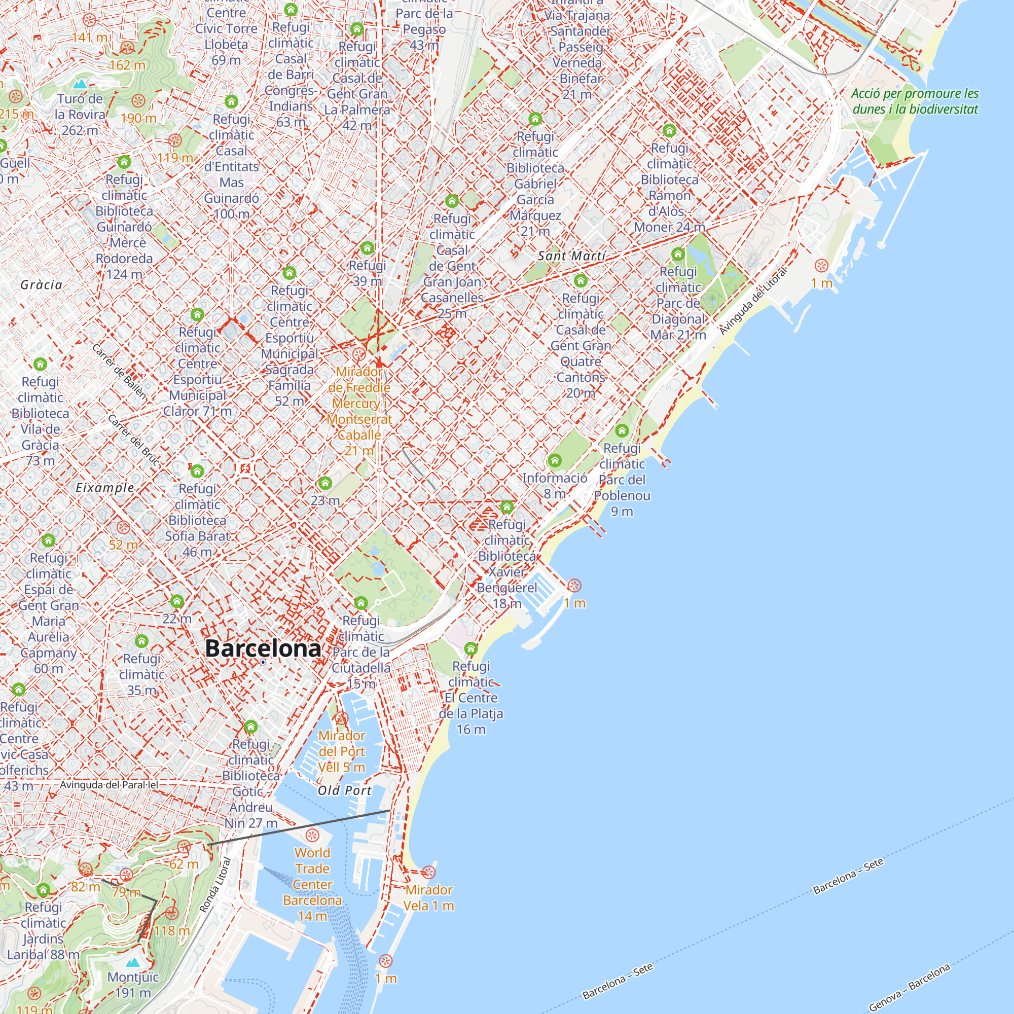 Refugi climàtic Biblioteca Xavier Benguerel map