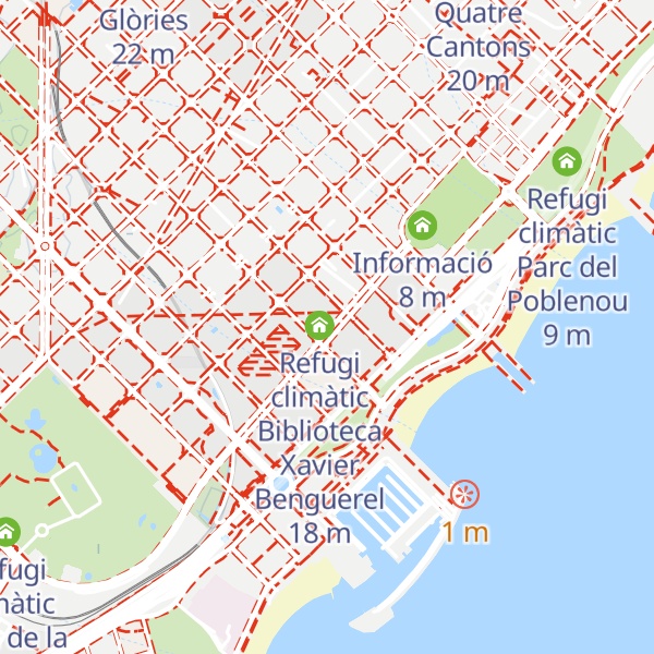 Map of Refugi climàtic Centre Esportiu Municipal Nova Icària