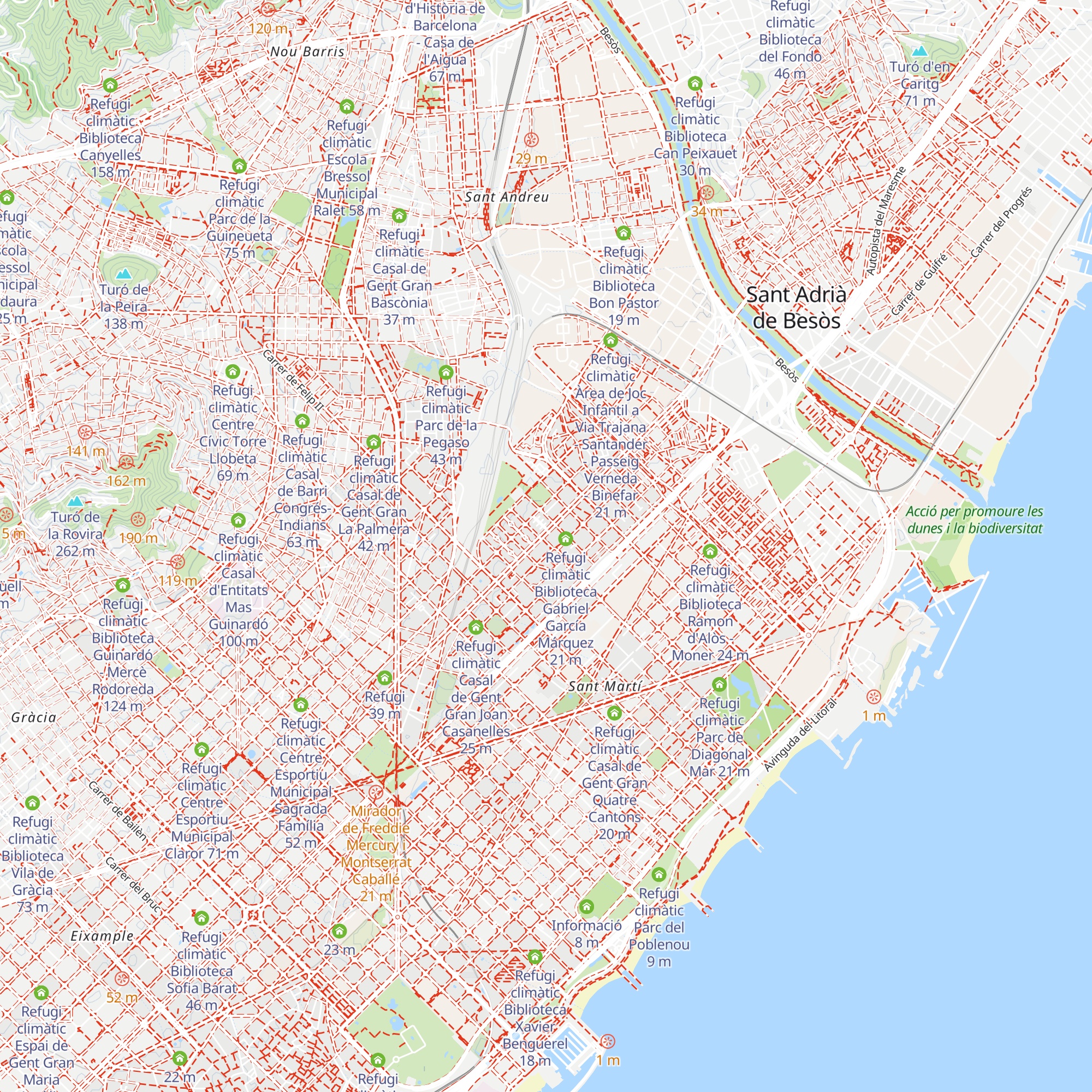 Refugi climàtic Casal de Gent Gran de Sant Martí map