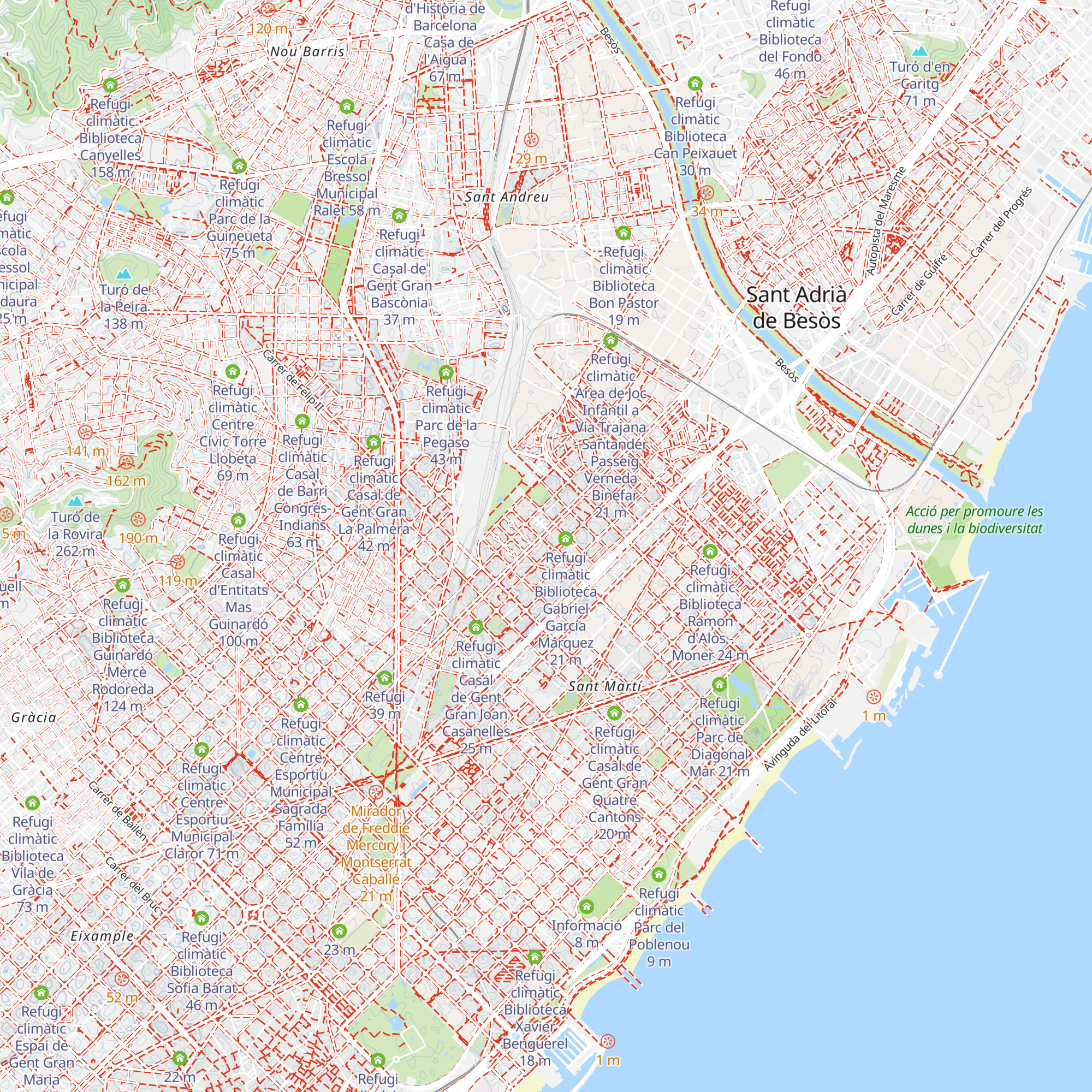Refugi climàtic Casal de Gent Gran de Sant Martí map