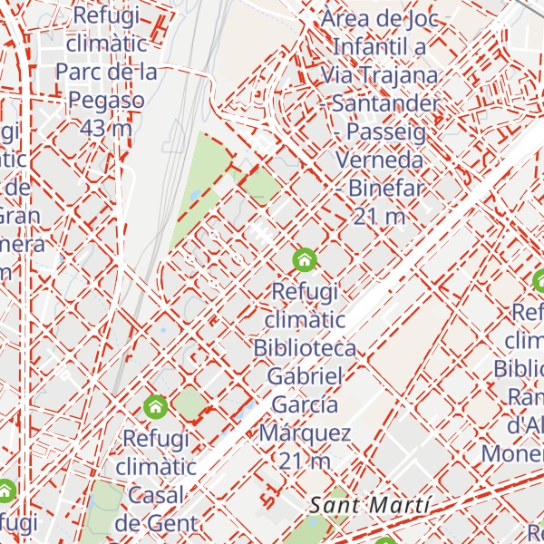 Map of Refugi climàtic Casal de Gent Gran de Sant Martí