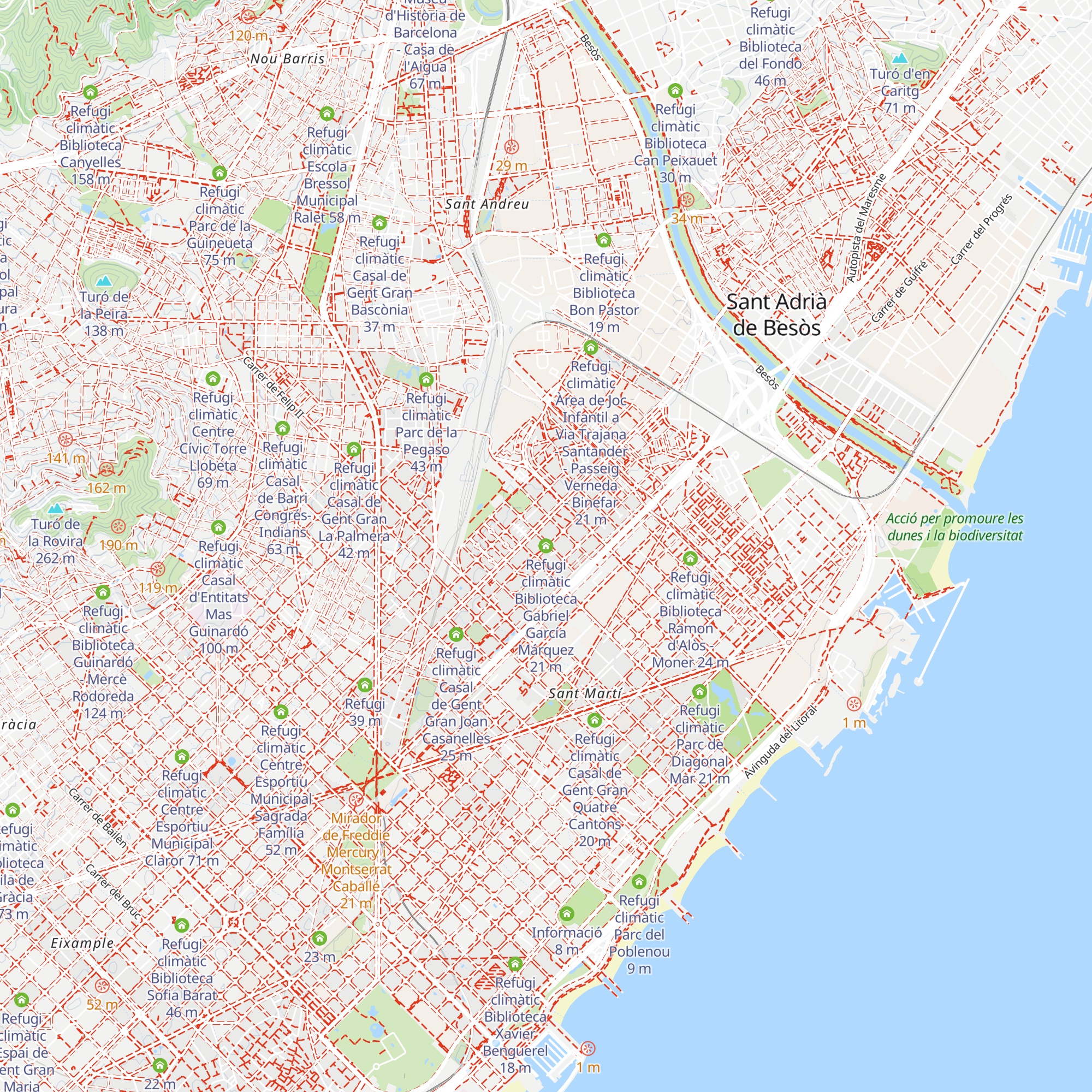 Refugi climàtic Biblioteca Gabriel García Márquez map