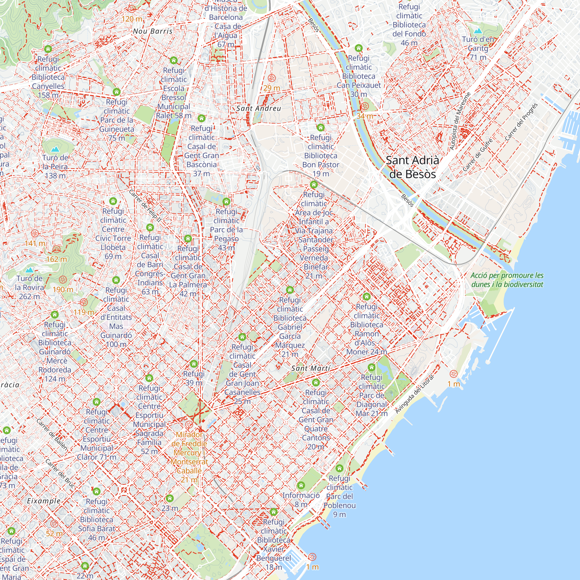 Refugi climàtic Biblioteca Gabriel García Márquez map