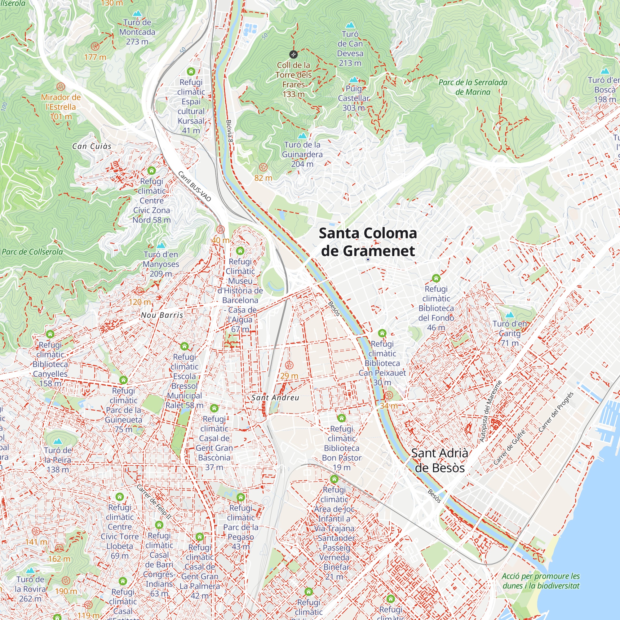 Refugi climàtic Centre Cívic Baró de Viver map