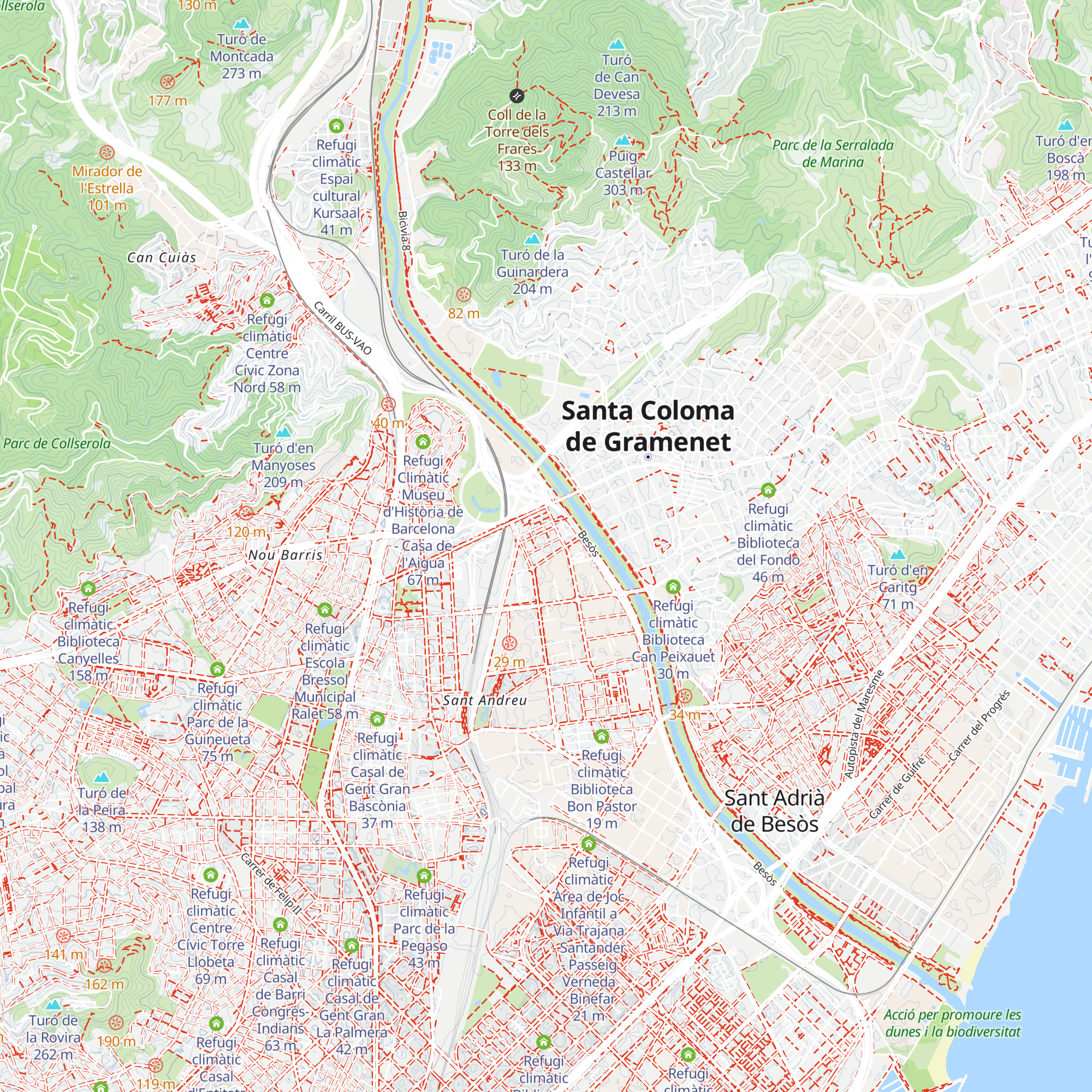 Refugi climàtic Centre Cívic Baró de Viver map