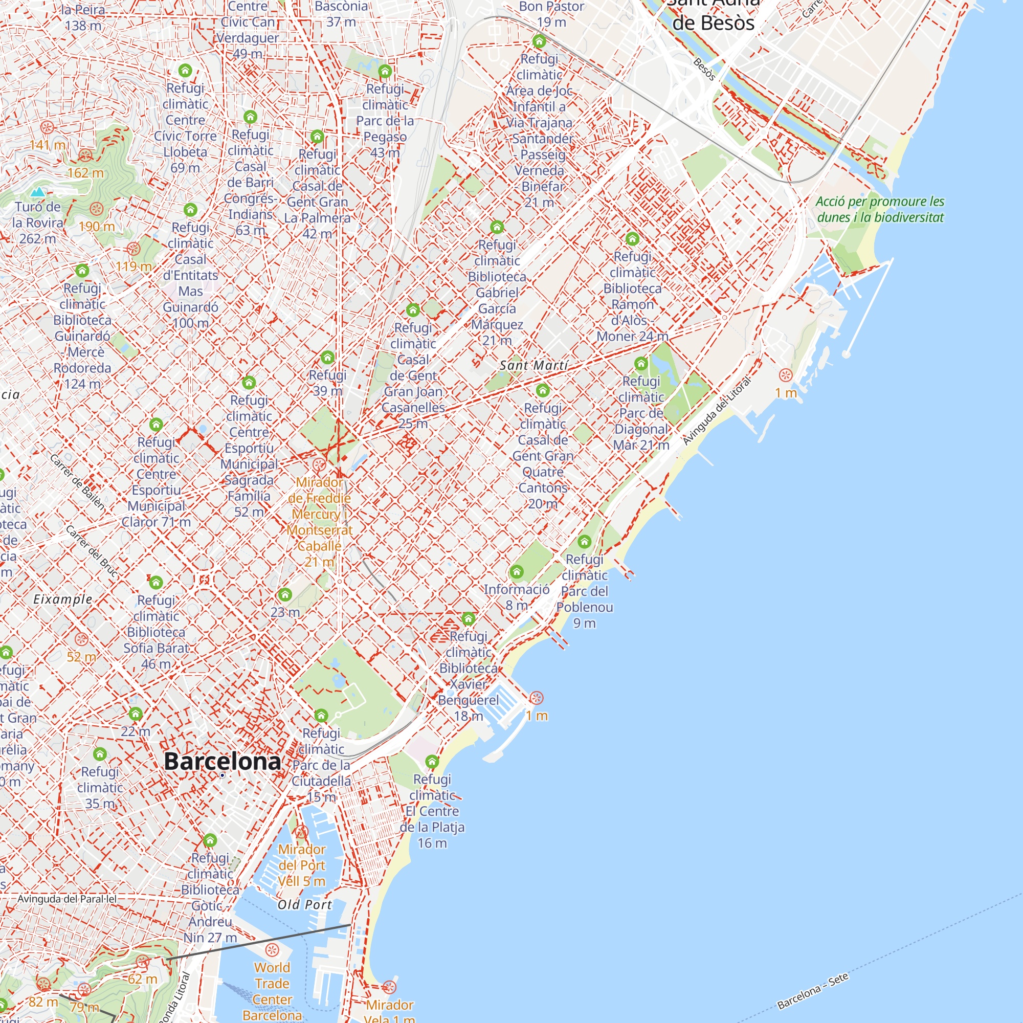 Refugi climàtic Centre d'Urgències i Emergències Socials de Barcelona map