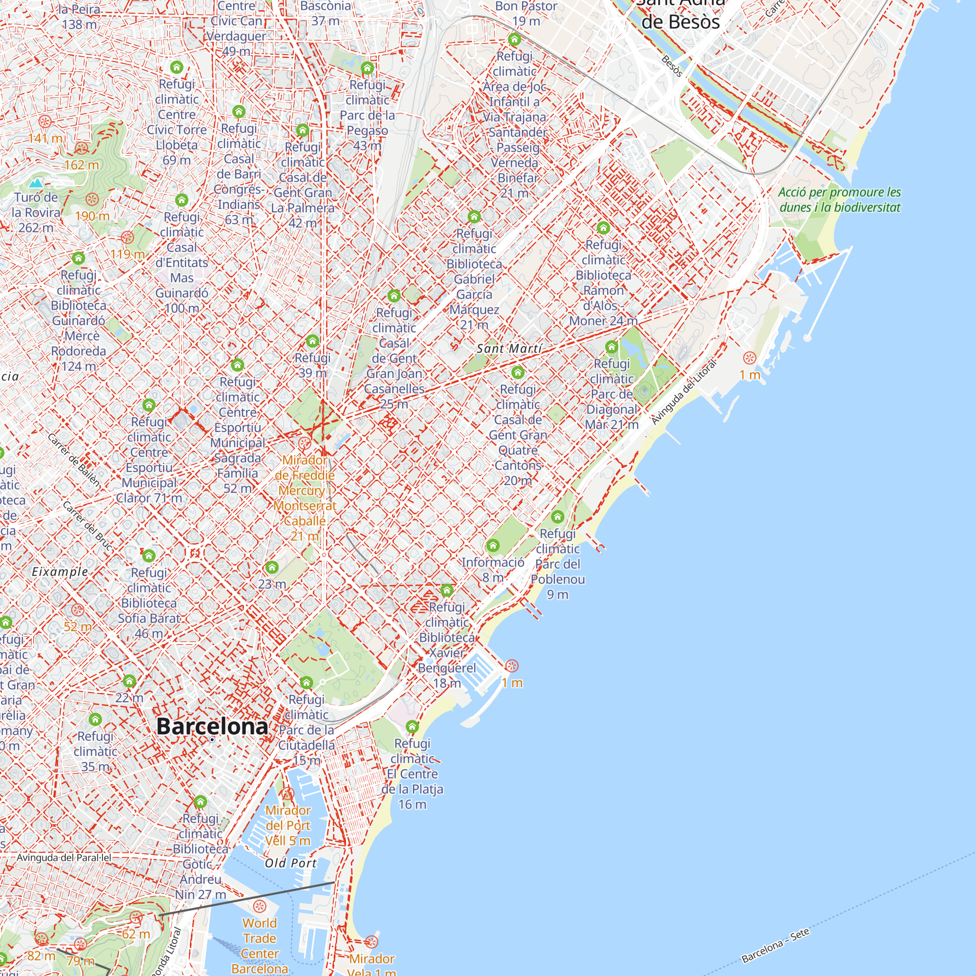 Refugi climàtic Centre d'Urgències i Emergències Socials de Barcelona map