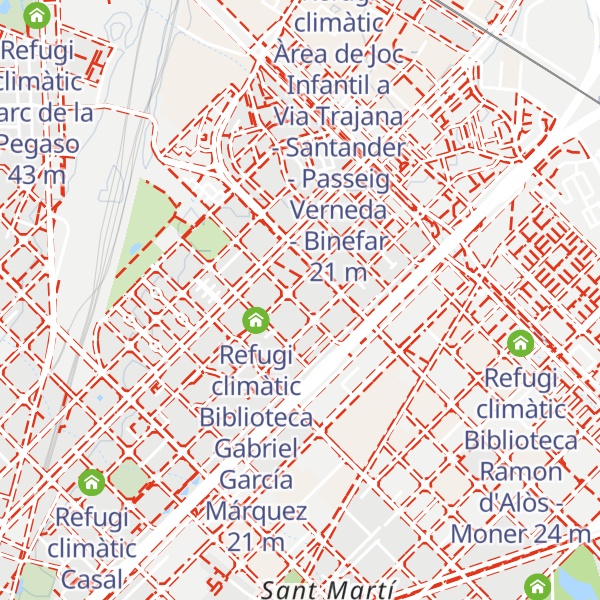Map of Refugi climàtic Centre Esportiu Municipal Júpiter