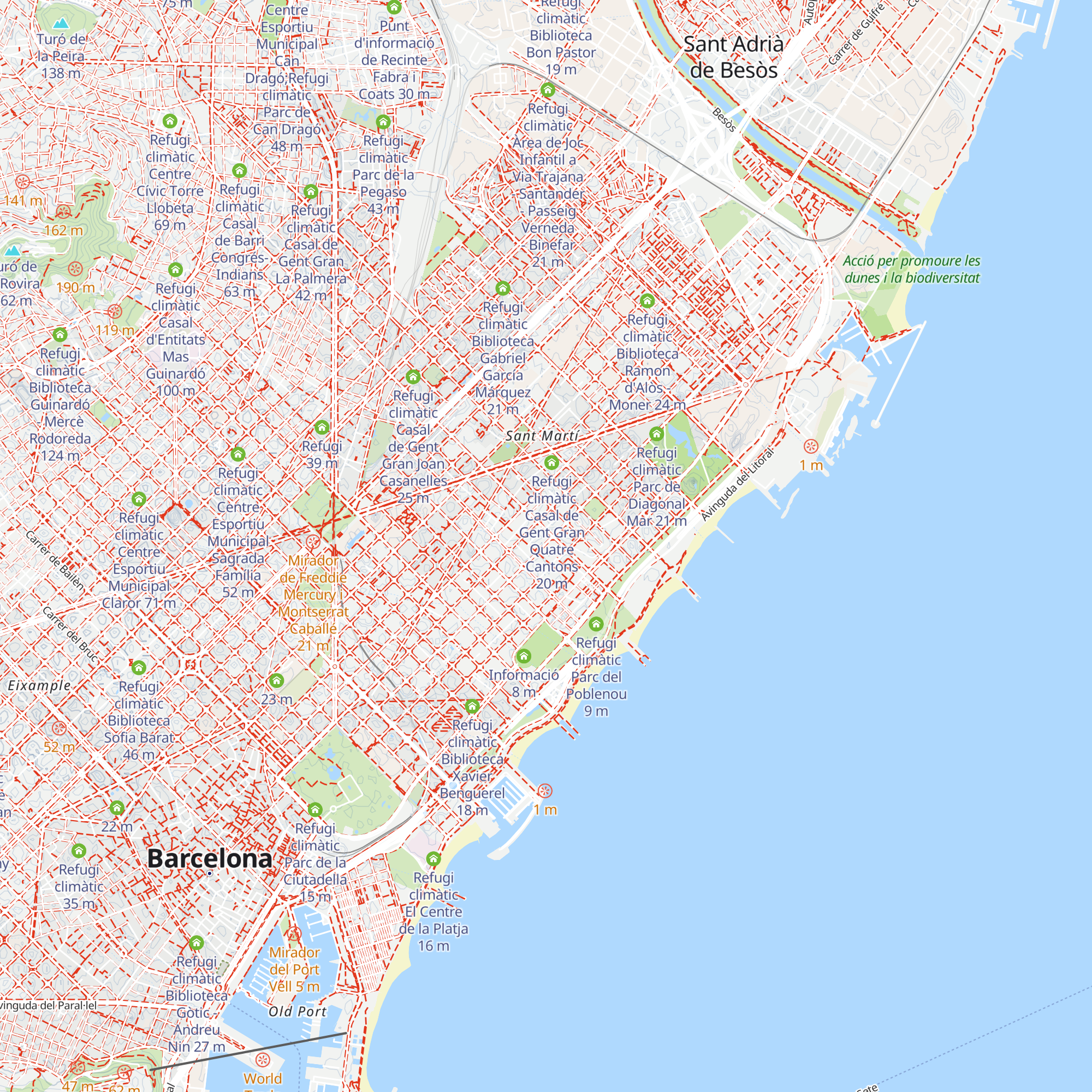 Refugi climàtic Casal de Gent Gran Taulat - Can Saladrigas map