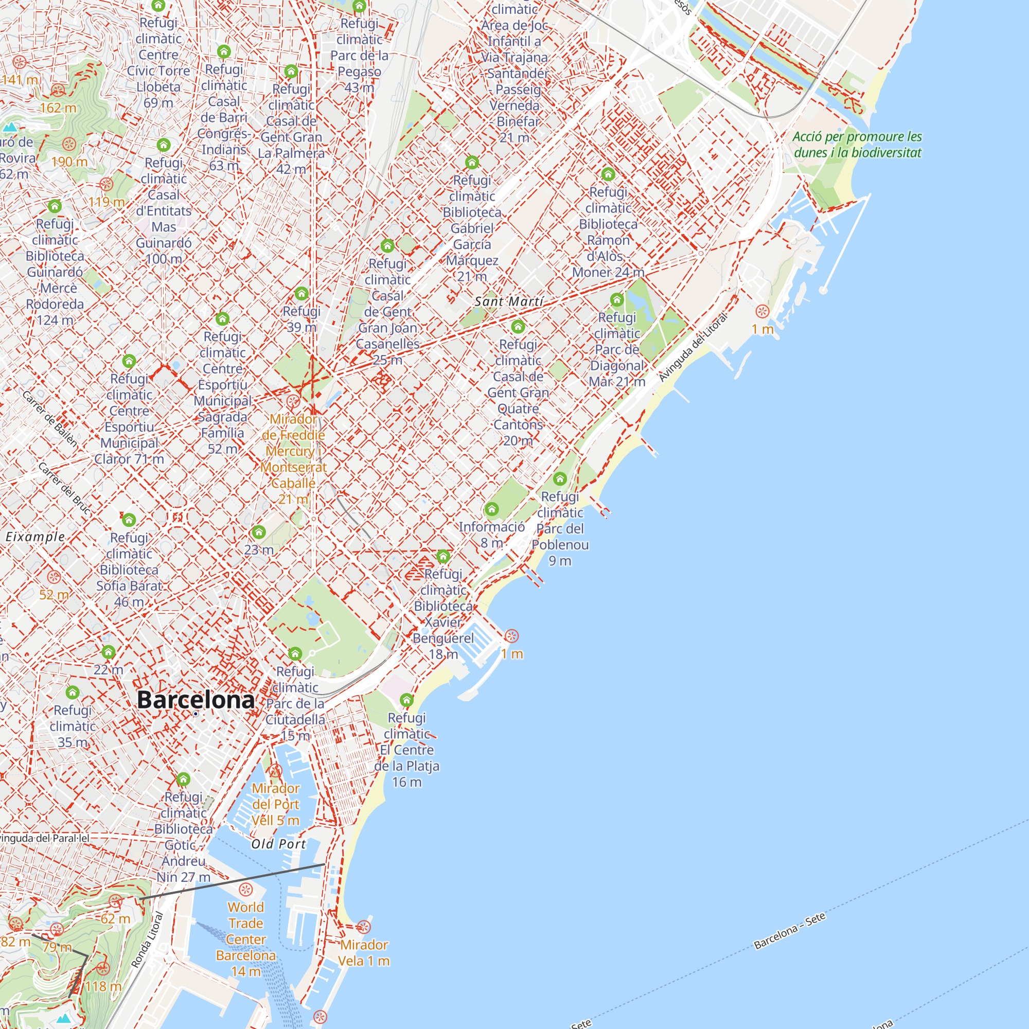 Refugi climàtic Escola Vila Olímpica map