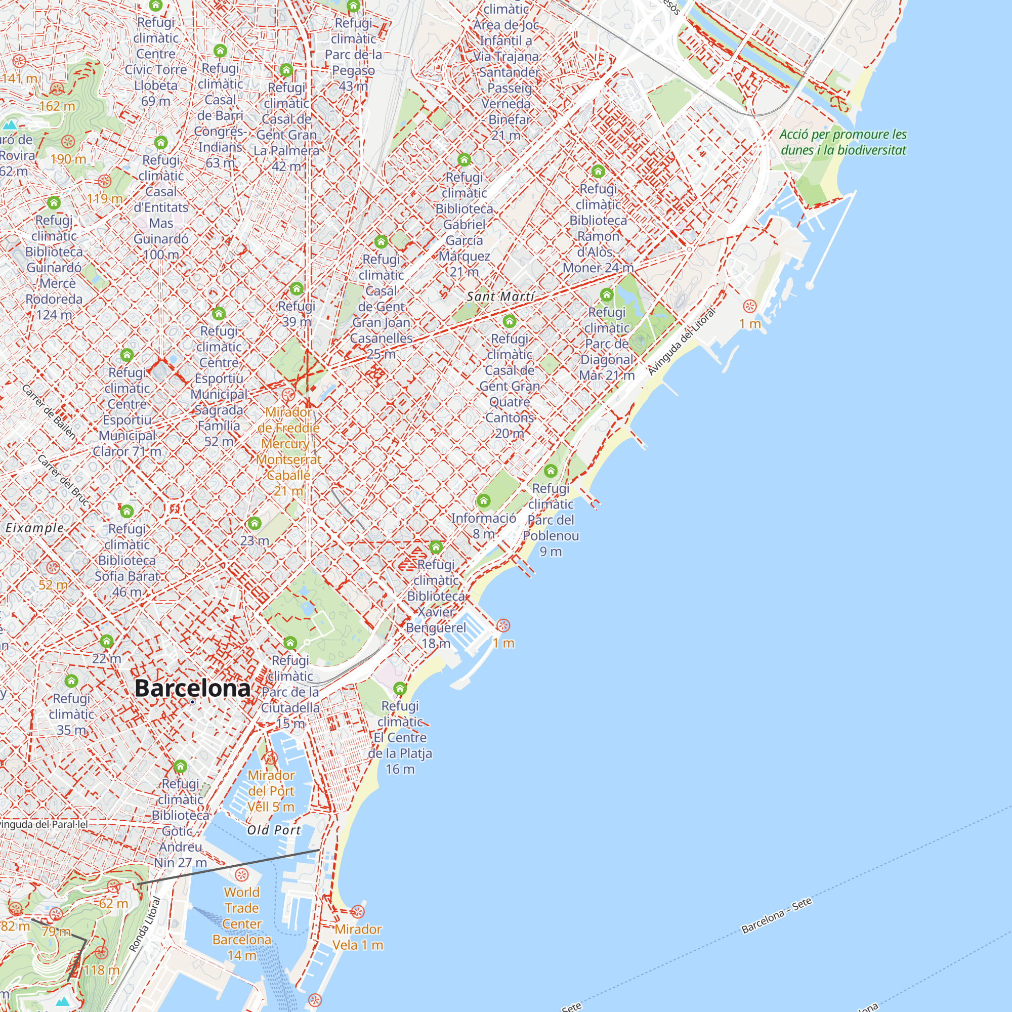 Refugi climàtic Escola Vila Olímpica map