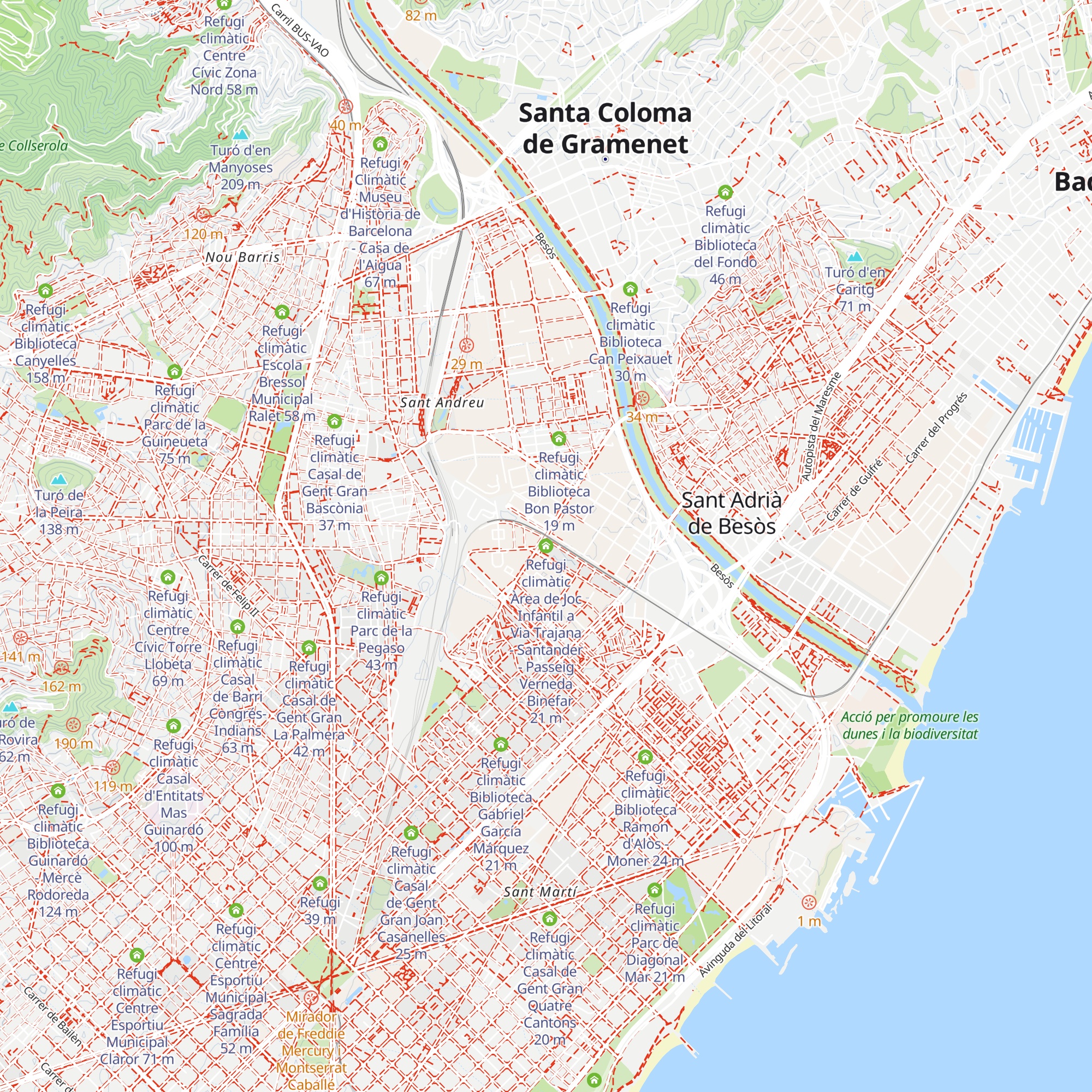 Refugi climàtic Àrea de Joc Infantil a Via Trajana - Santander - Passeig Verneda - Binefar map