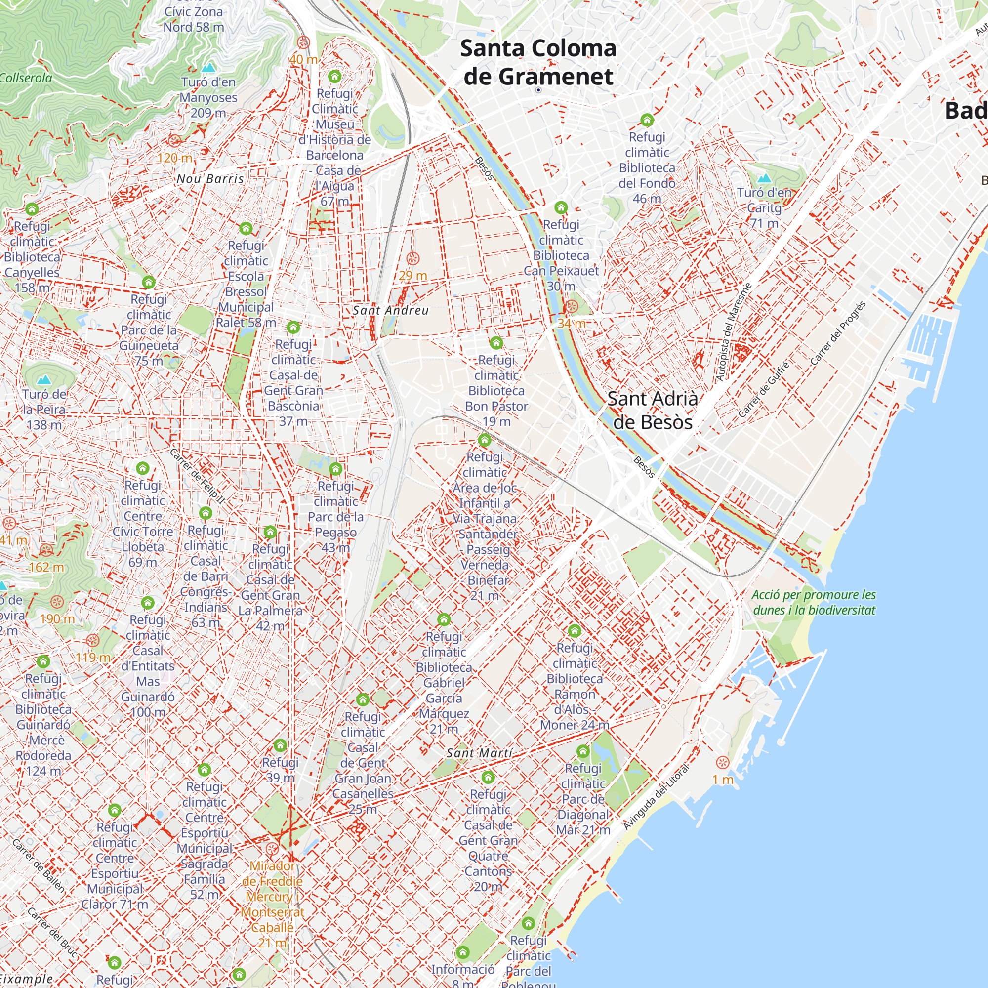 Refugi climàtic Casal de Gent Gran Verneda Alta map