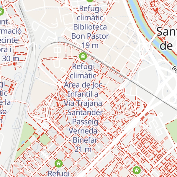 Map of Refugi climàtic Casal de Gent Gran Verneda Alta