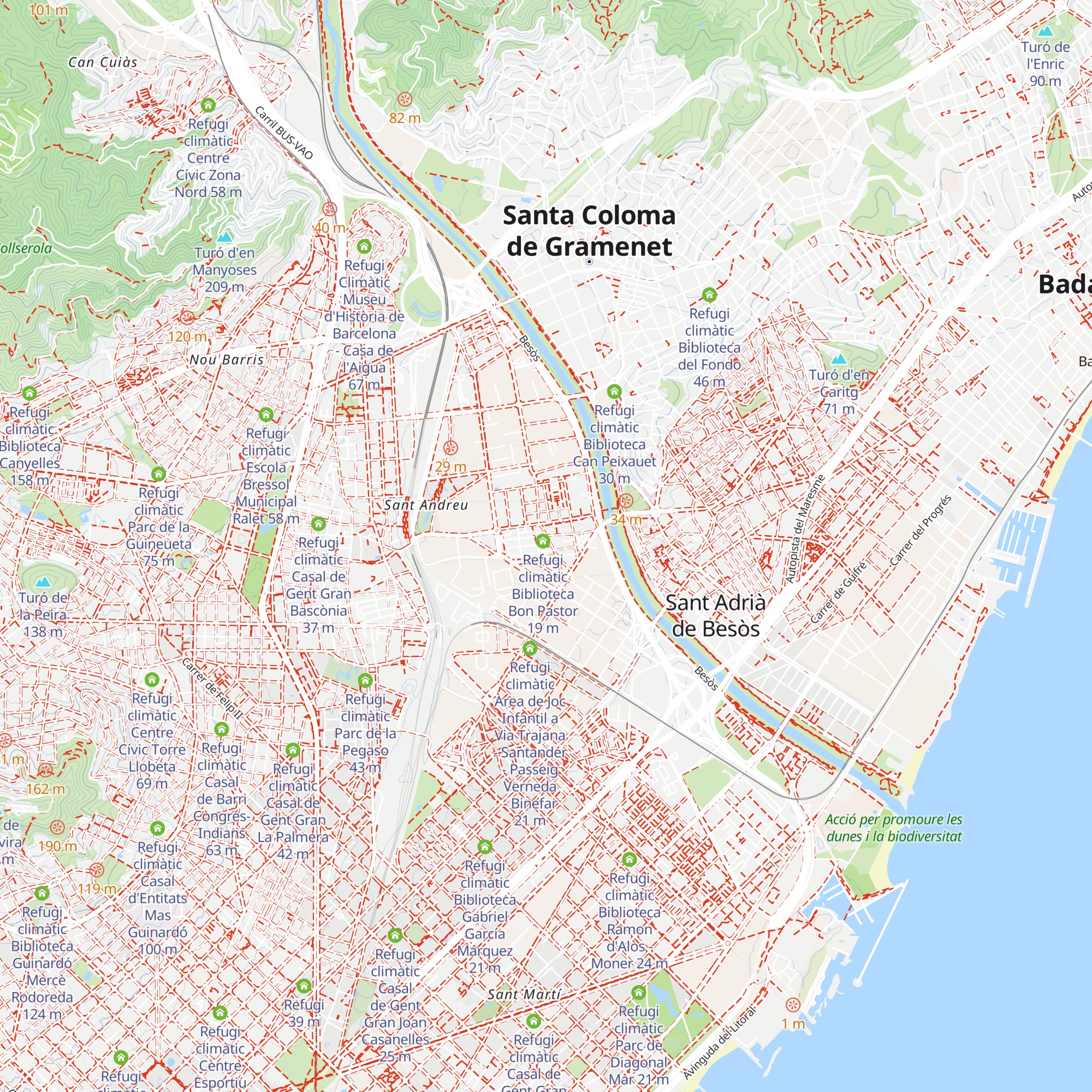 Refugi climàtic Centre Cívic del Bon Pastor map