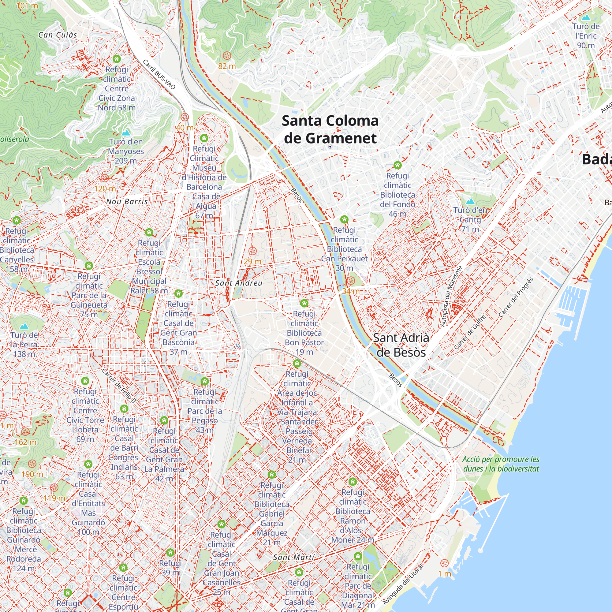 Refugi climàtic Centre Cívic del Bon Pastor map