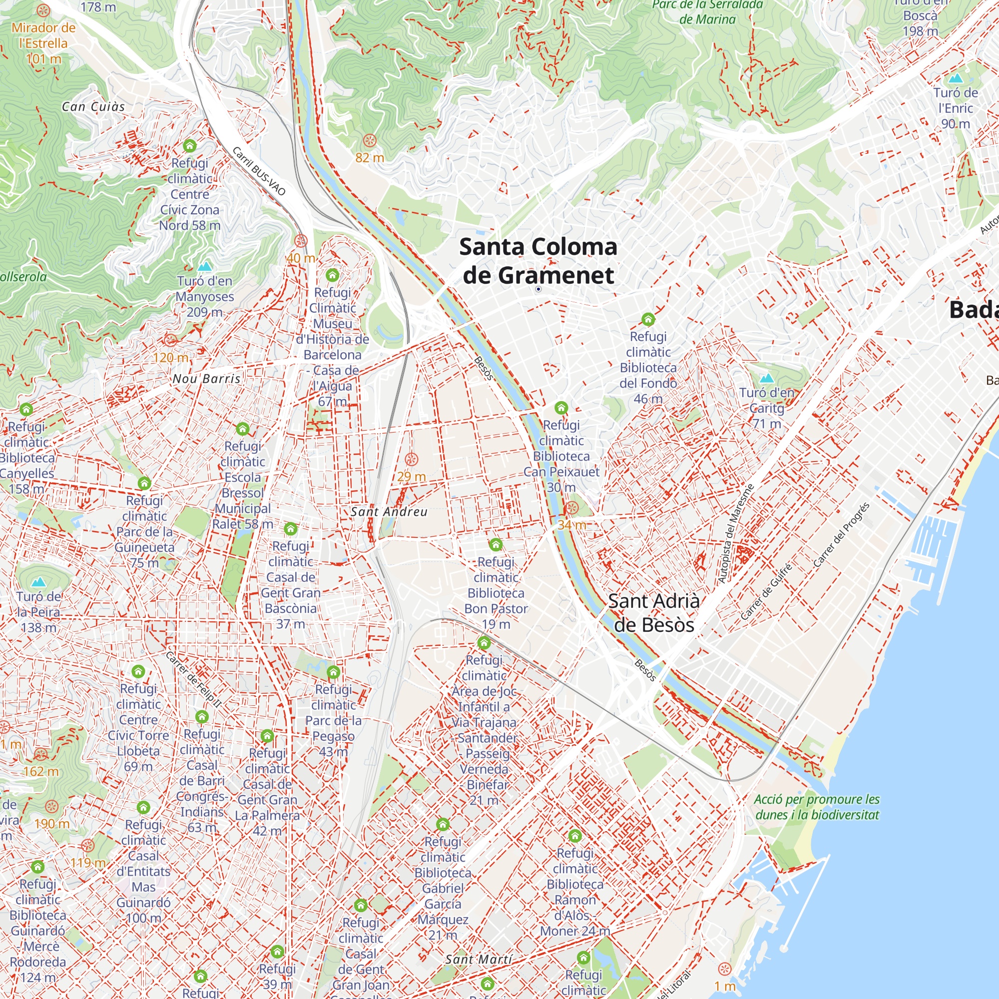 Refugi climàtic Casal de Gent Gran Bon Pastor map