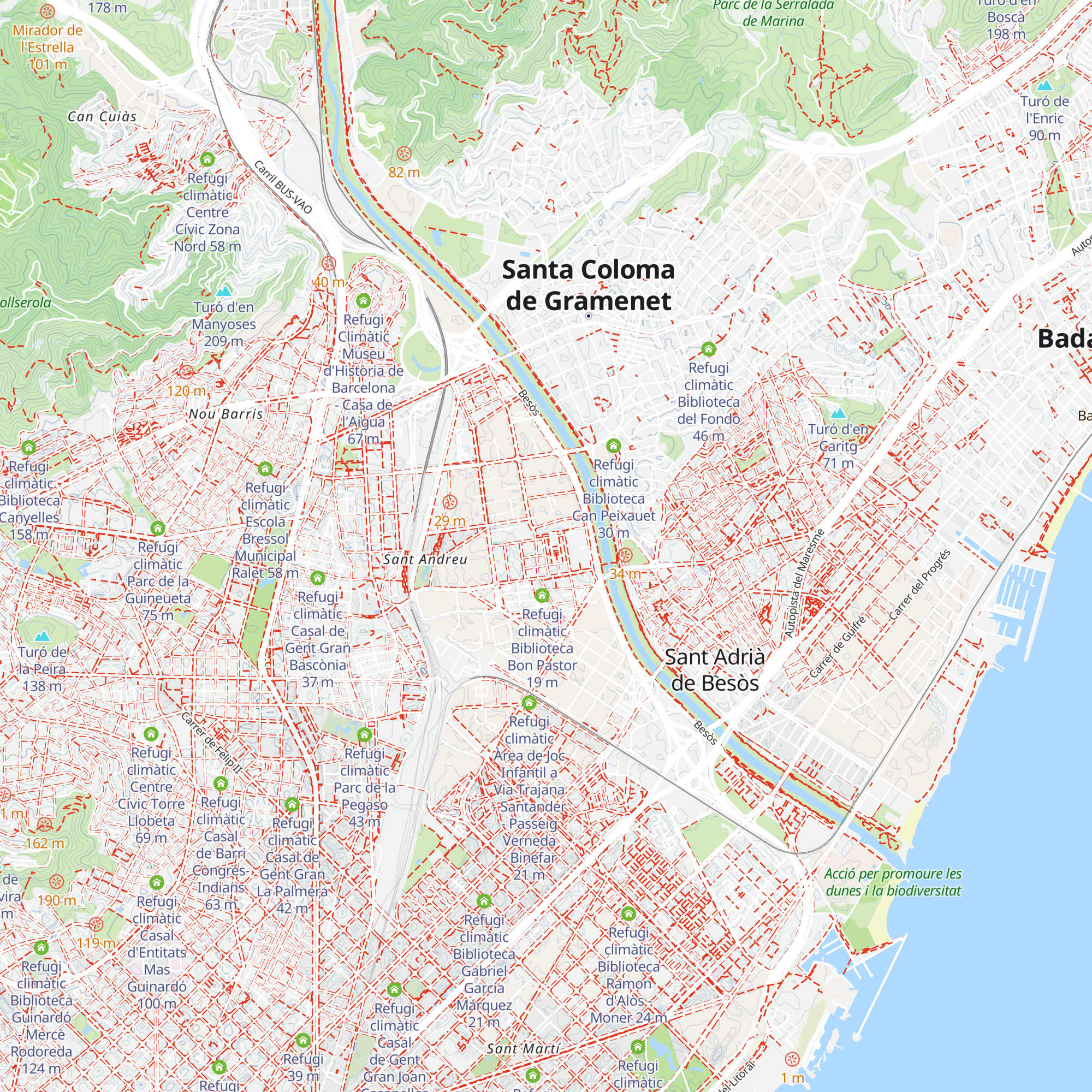 Refugi climàtic Casal de Gent Gran Bon Pastor map