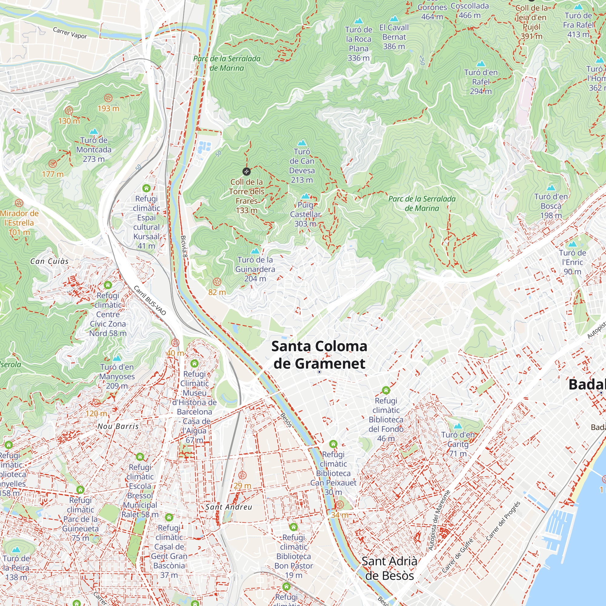 Refugi climàtic Biblioteca Salvador Cabré map